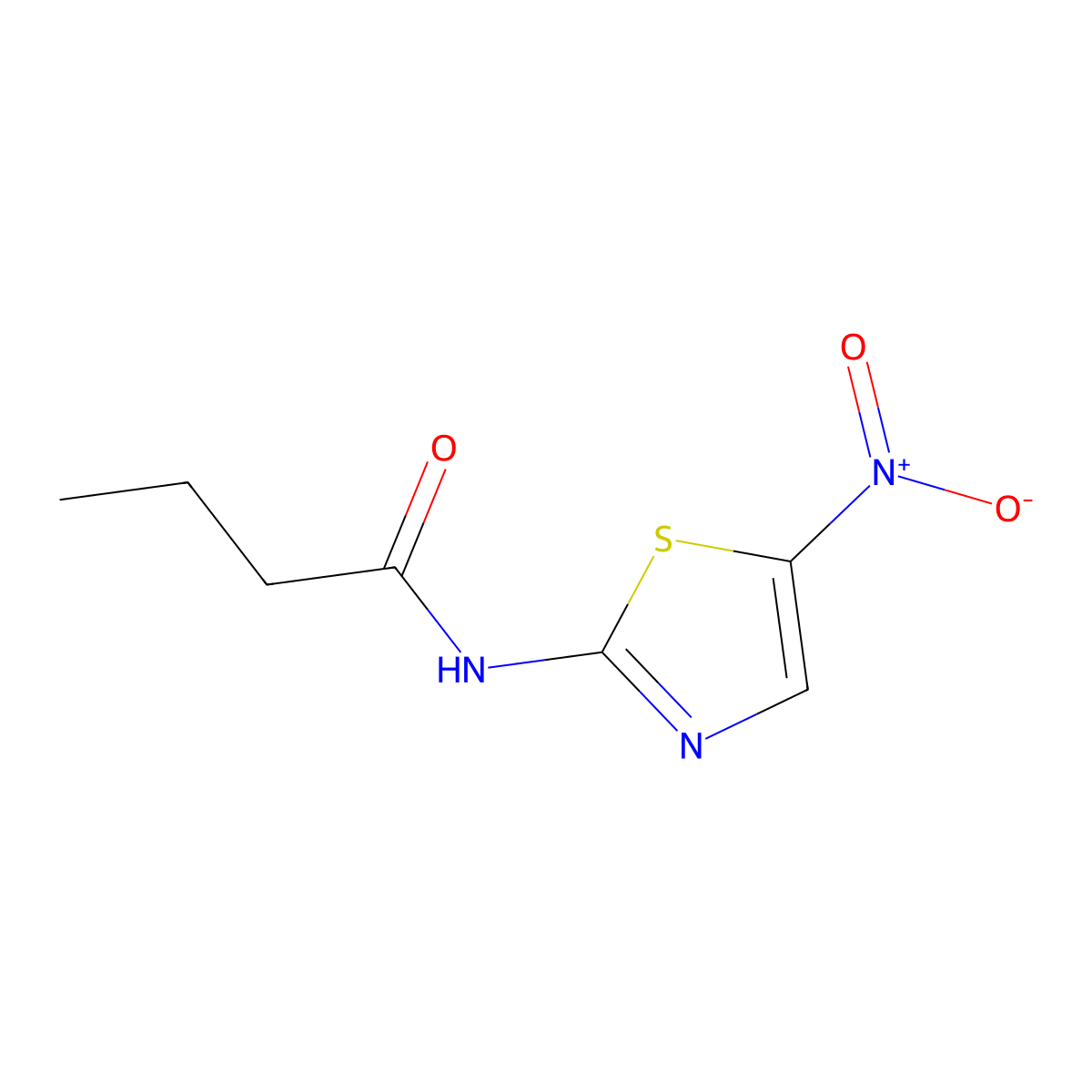 N-(5-nitro-1,3-thiazol-2-yl)butanamide molecular structure, CAS 14645-50-2