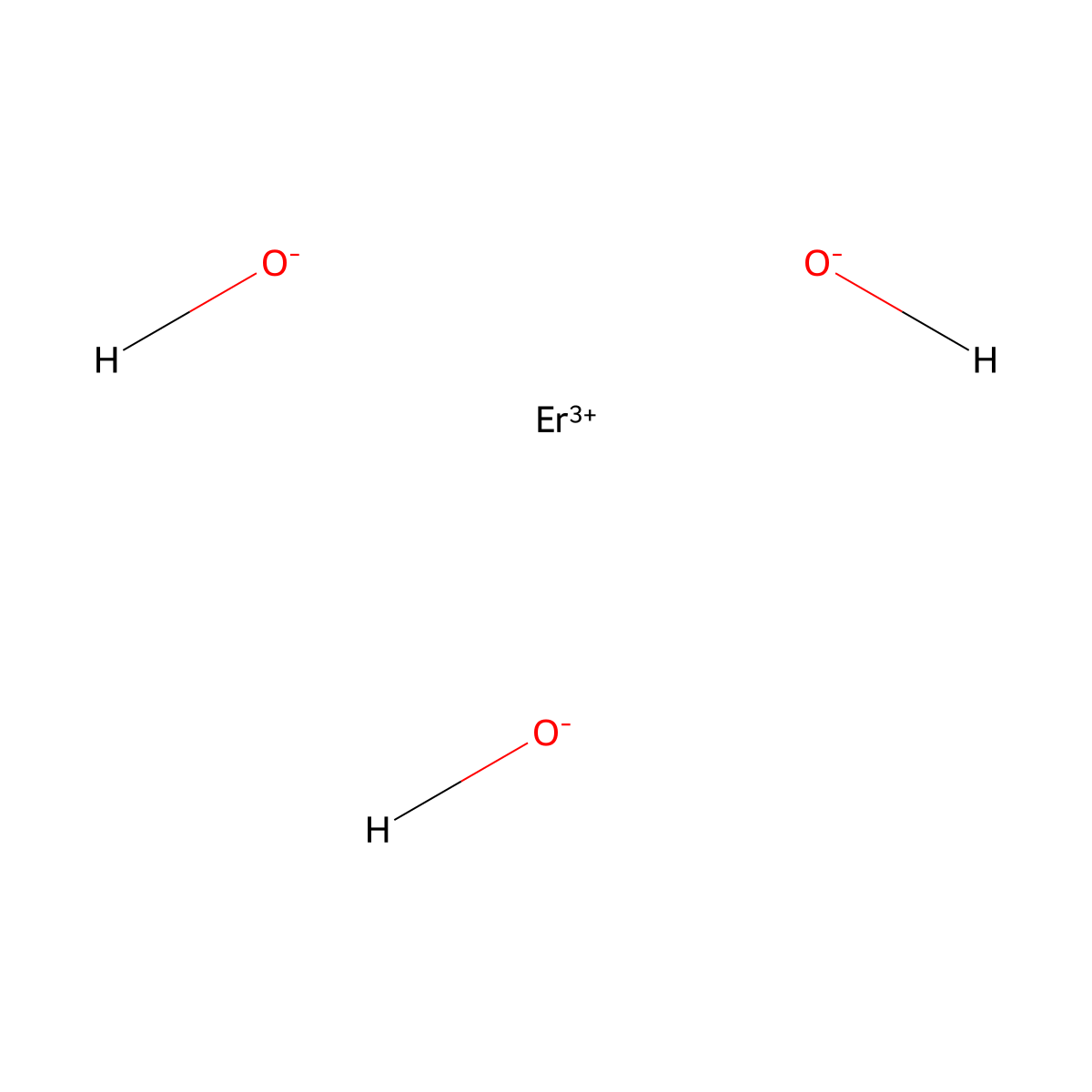 Erbium hydroxide (Er(OH)3) molecular structure, CAS 14646-16-3