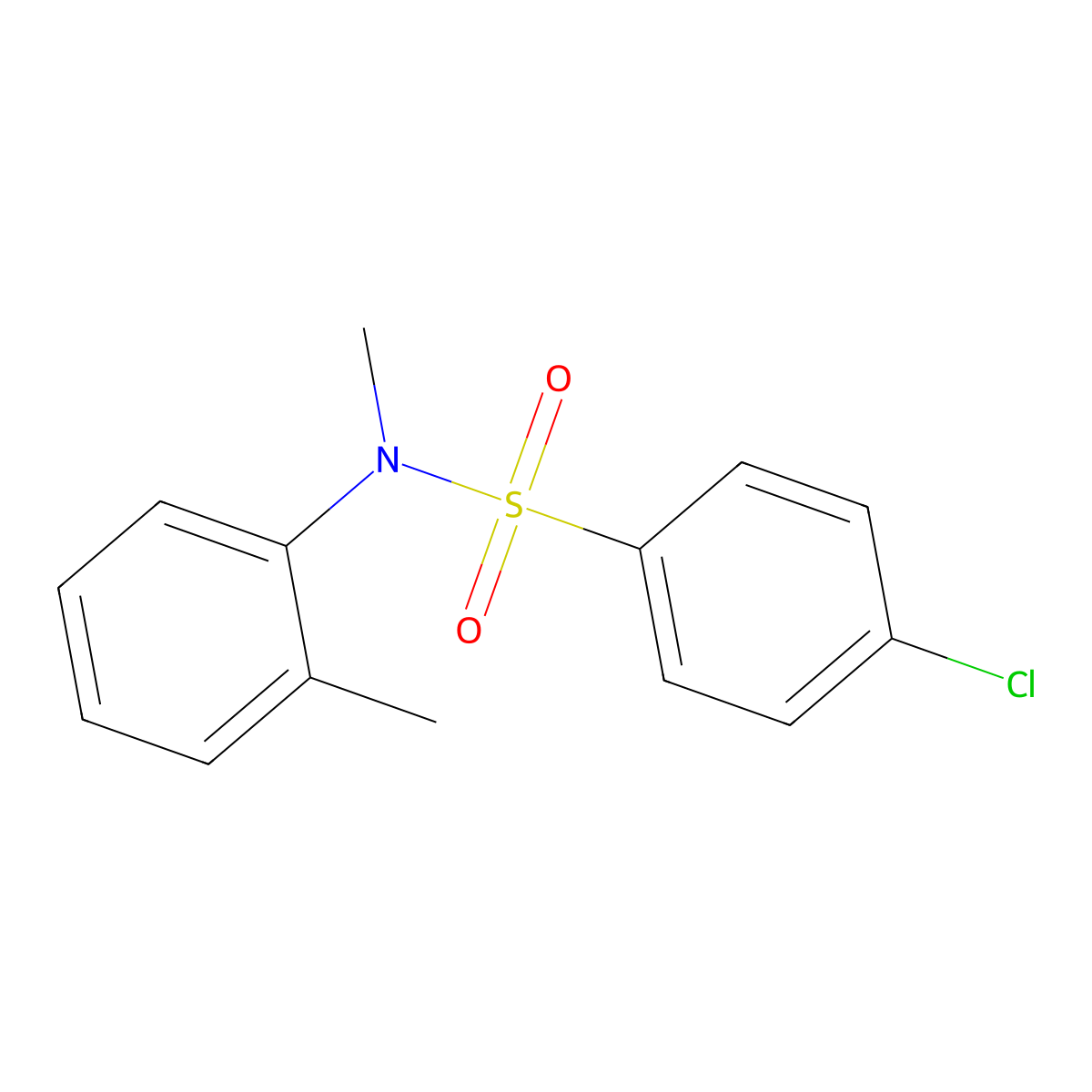 4-chloro-N-methyl-N-(2-methylphenyl)benzenesulfonamide molecular structure, CAS 14646-54-9