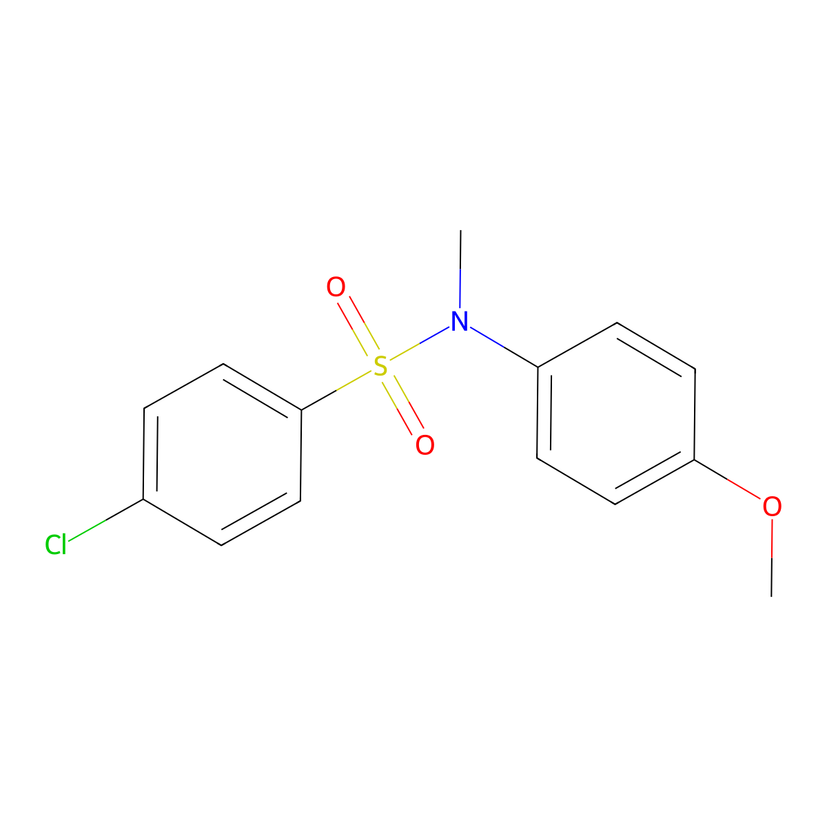 4-chloro-N-(4-methoxyphenyl)-N-methylbenzenesulfonamide molecular structure, CAS 14646-55-0