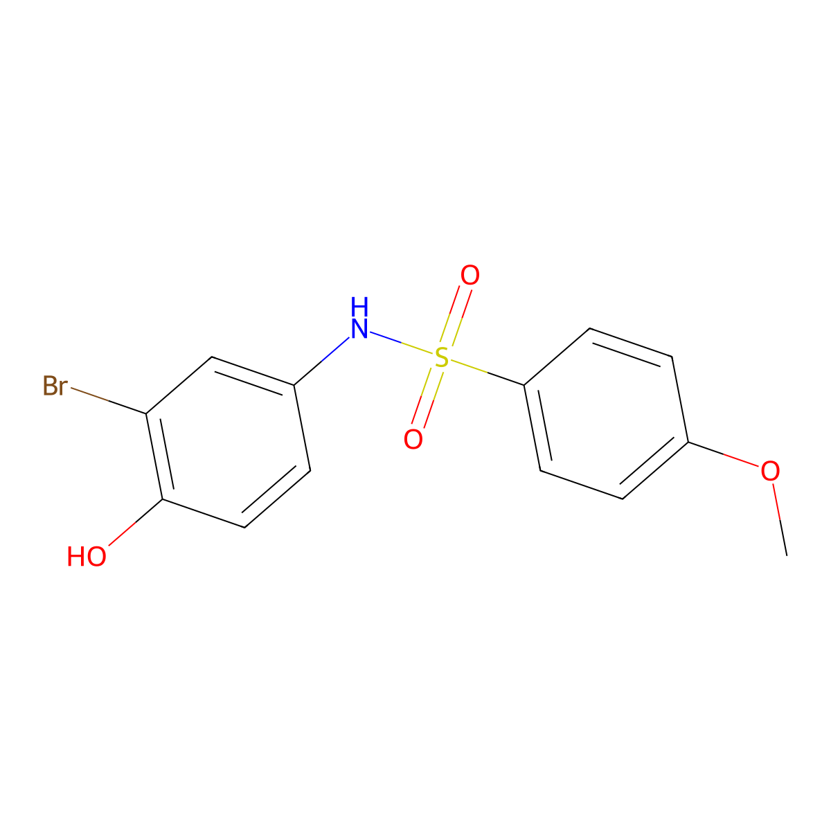 N-(3-bromo-4-hydroxyphenyl)-4-methoxybenzenesulfonamide molecular structure, CAS 146463-14-1