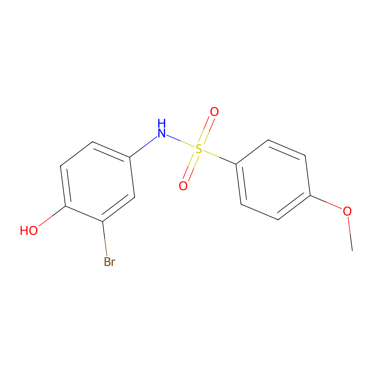 N-(3-bromo-4-hydroxyphenyl)-4-methoxybenzenesulfonamide molecular structure, CAS 146463-14-1