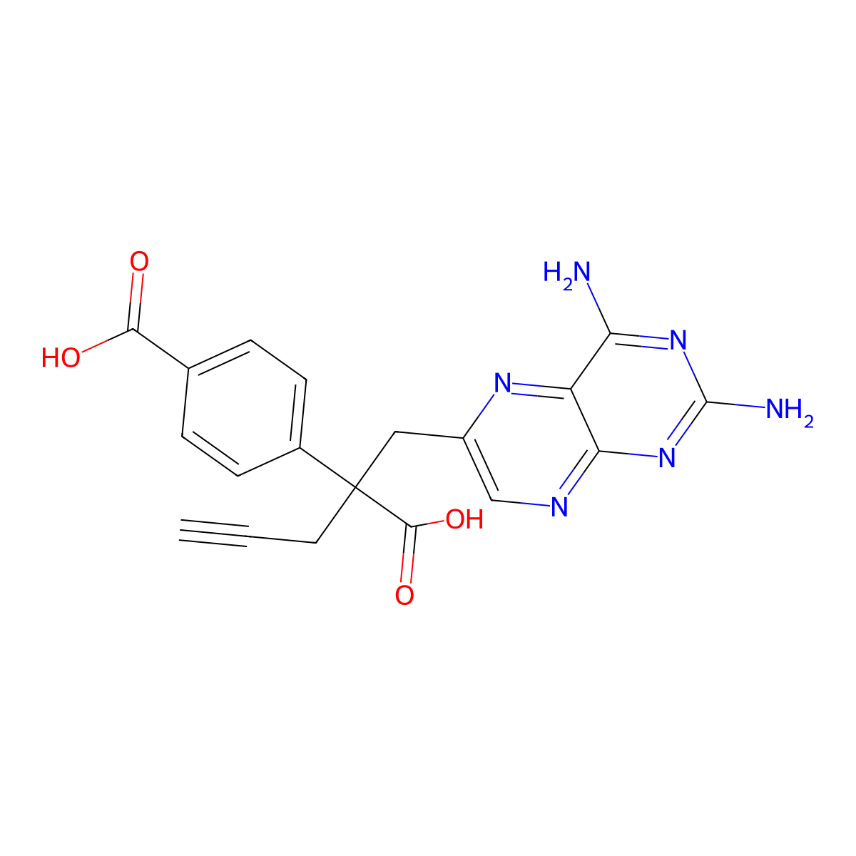 10-Propargyl-10-carboxy-4-deoxy-4-amino-10-deazapteroic acid molecular structure, CAS 146464-92-8