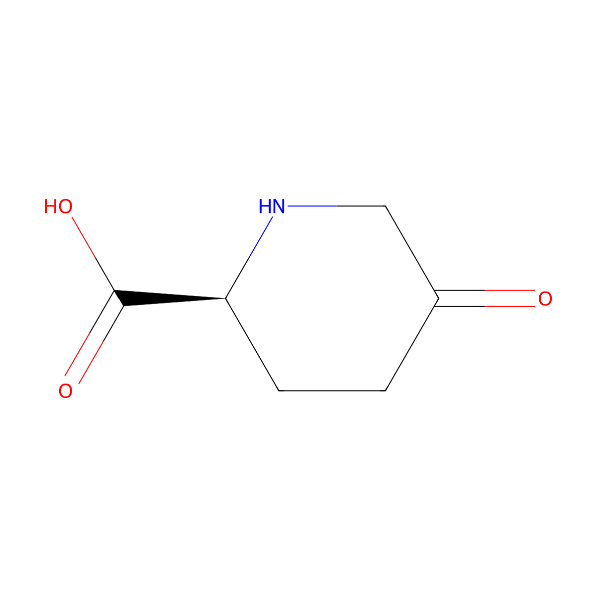 (2S)-5-Oxo-piperidine-2-carboxylic acid molecular structure, CAS 146467-21-2