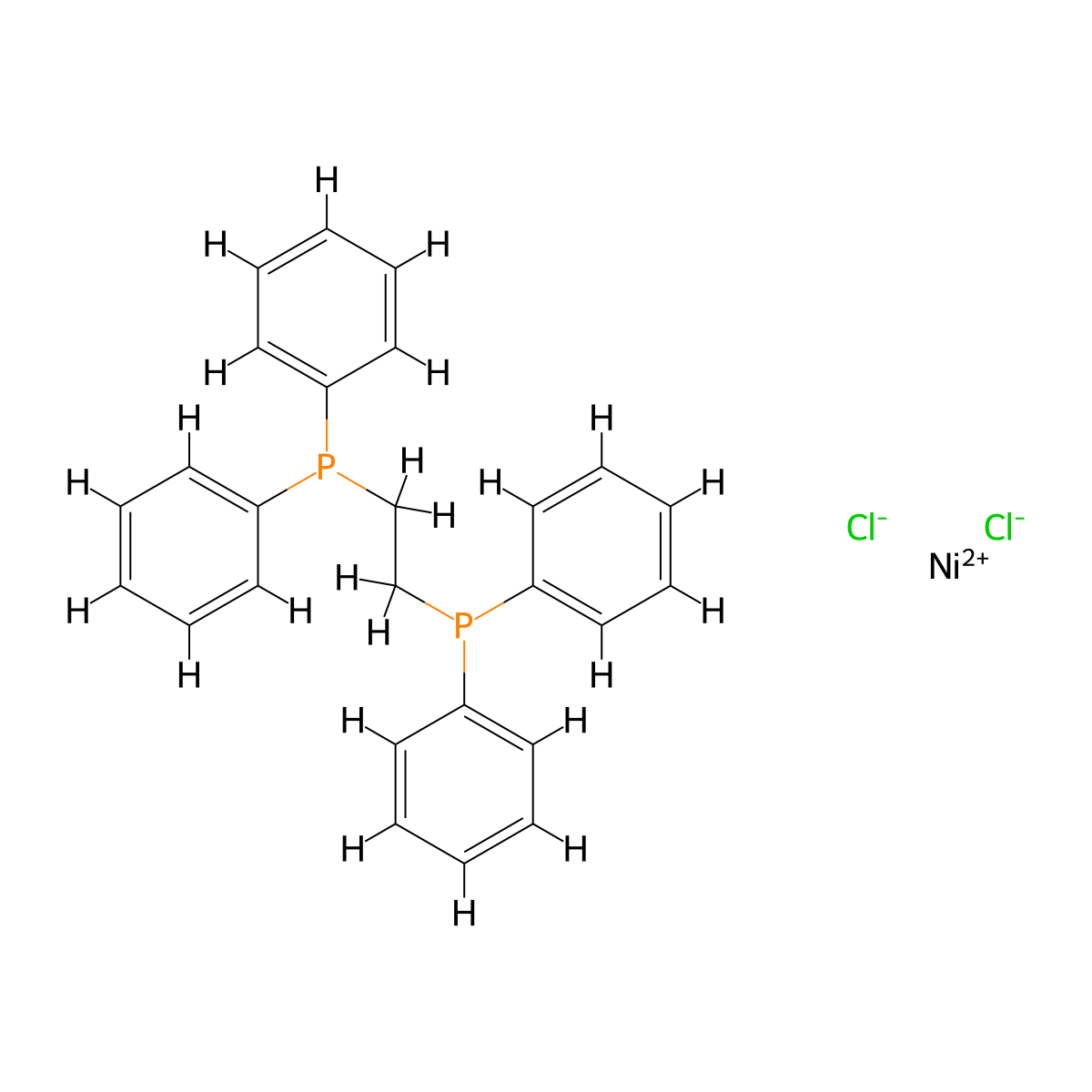1,2-Bis(diphenylphosphino)ethane nickel(II) chloride molecular structure, CAS 14647-23-5