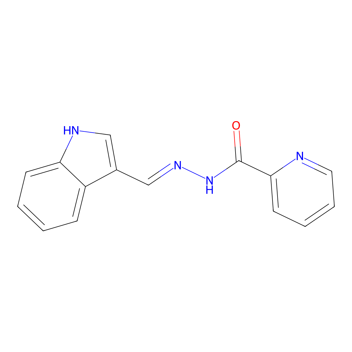 Picolinic acid (3-indolylmethylene)-hydrazide molecular structure, CAS 14647-89-3
