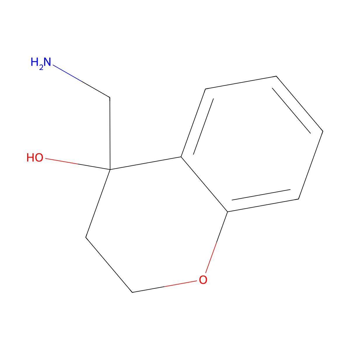 4-(aminomethyl)-3,4-dihydro-2H-1-benzopyran-4-ol molecular structure, CAS 146471-52-5