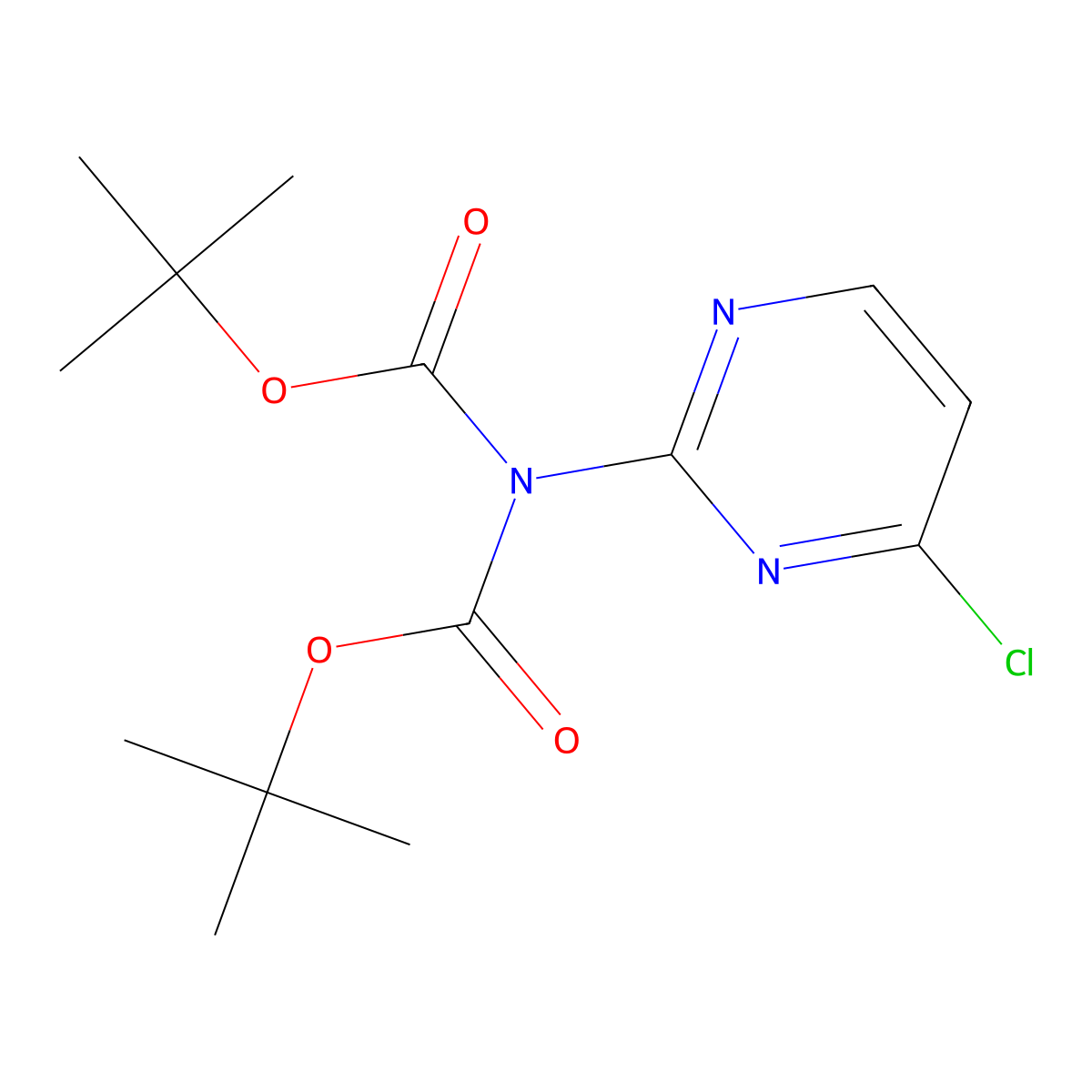 Di-tert-butyl (4-chloropyrimidin-2-yl)carbamate molecular structure, CAS 1464788-84-8