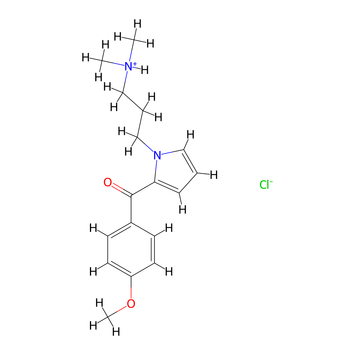 Ketone, 1-(3-(dimethylamino)propyl)pyrrol-2-yl p-methoxyphenyl, hydrochloride molecular structure, CAS 14648-27-2