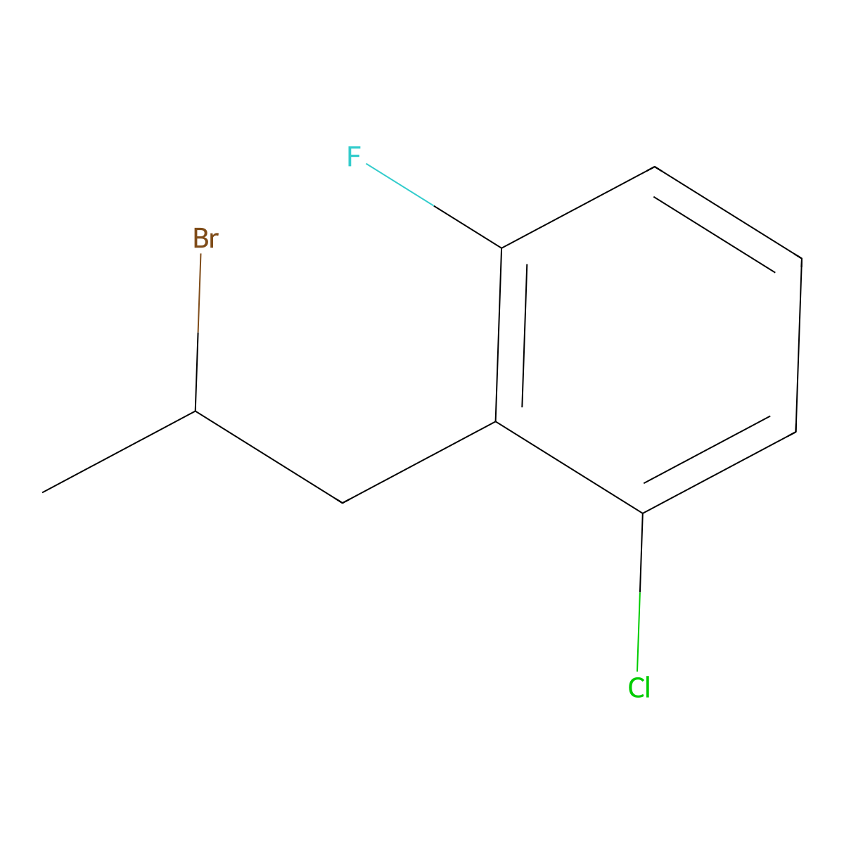 2-(2-Bromopropyl)-1-chloro-3-fluorobenzene molecular structure, CAS 1464812-78-9