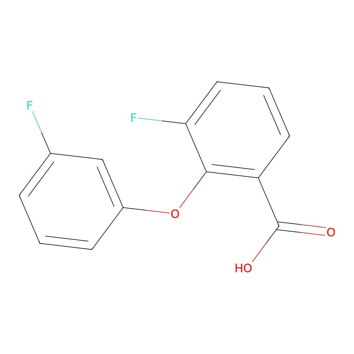 3-Fluoro-2-(3-fluorophenoxy)benzoic acid molecular structure, CAS 1464814-80-9
