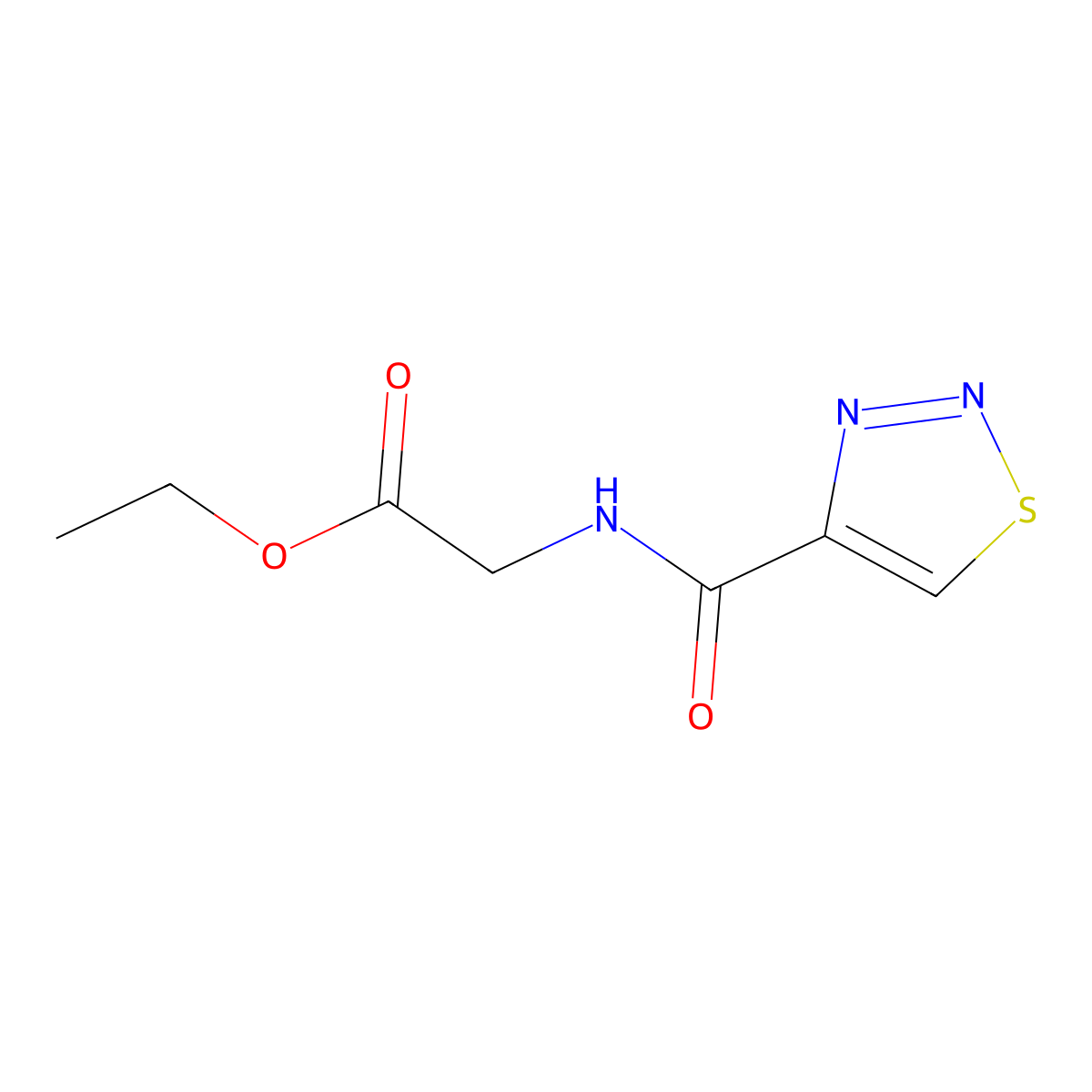 Ethyl 2-(thiadiazole-4-carbonylamino)acetate molecular structure, CAS 1464819-62-2