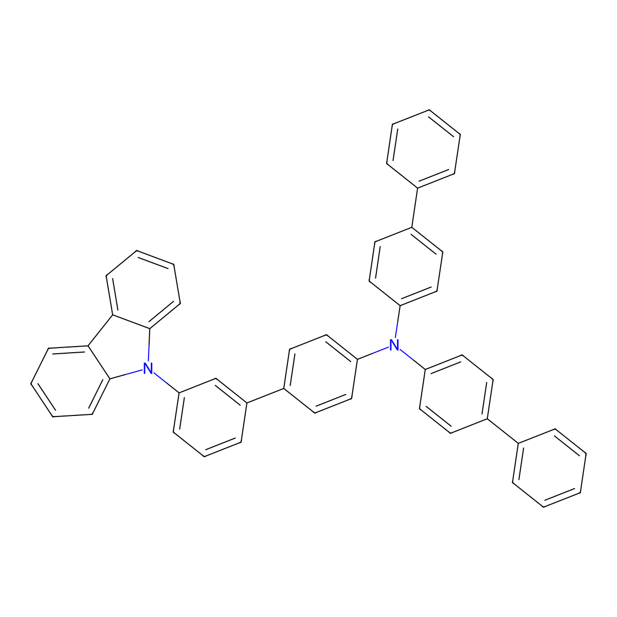 N,N-Di([1,1'-biphenyl]-4-yl)-3'-(9H-carbazol-9-yl)-[1,1'-biphenyl]-4-amine molecular structure, CAS 1464822-27-2