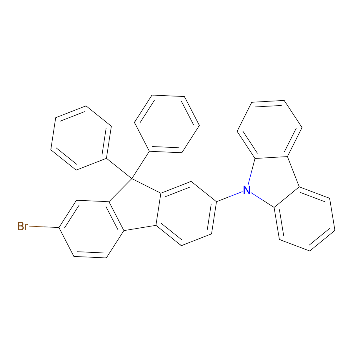 9-(7-Bromo-9,9-diphenyl-9H-fluoren-2-yl)-9H-carbazole molecular structure, CAS 1464824-90-5