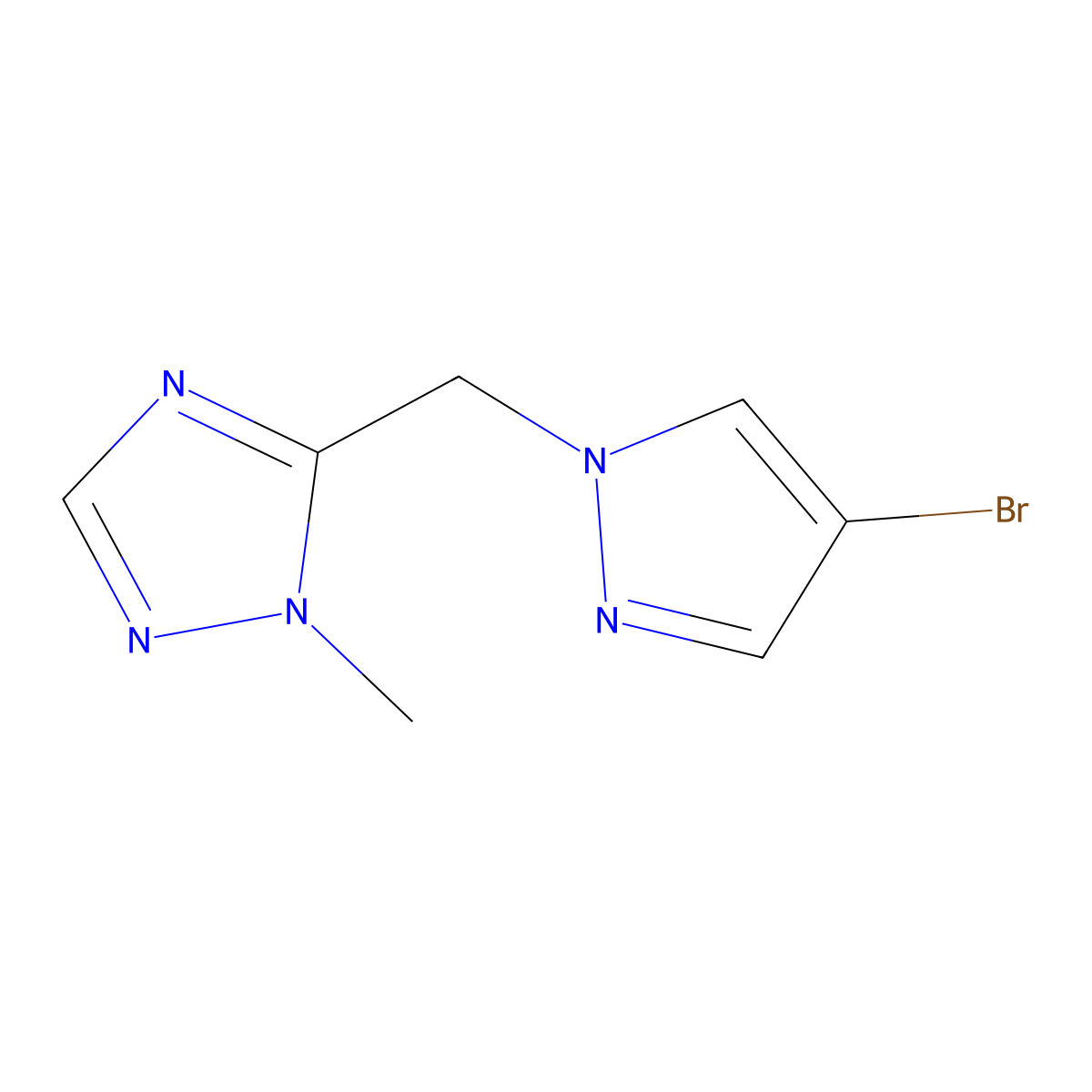 5-[(4-bromo-1H-pyrazol-1-yl)methyl]-1-methyl-1H-1,2,4-triazole molecular structure, CAS 1464837-83-9