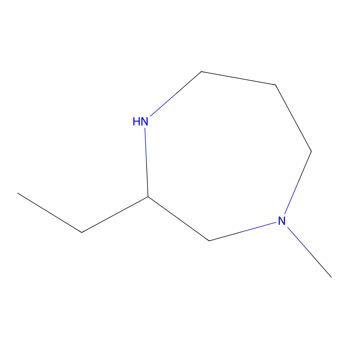 3-Ethyl-1-methyl-1,4-diazepane molecular structure, CAS 1464839-08-4