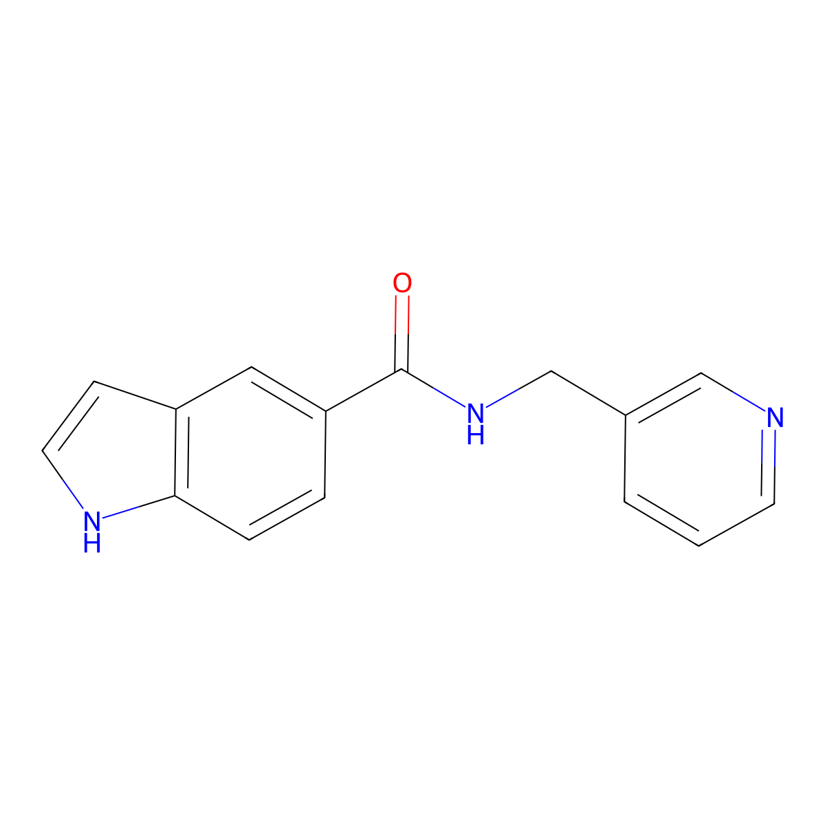 N-(pyridin-3-ylmethyl)-1H-indole-5-carboxamide molecular structure, CAS 1464850-76-7