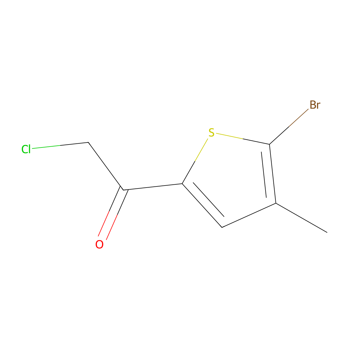 1-(5-Bromo-4-methyl-2-thienyl)-2-chloroethanone molecular structure, CAS 1464900-25-1