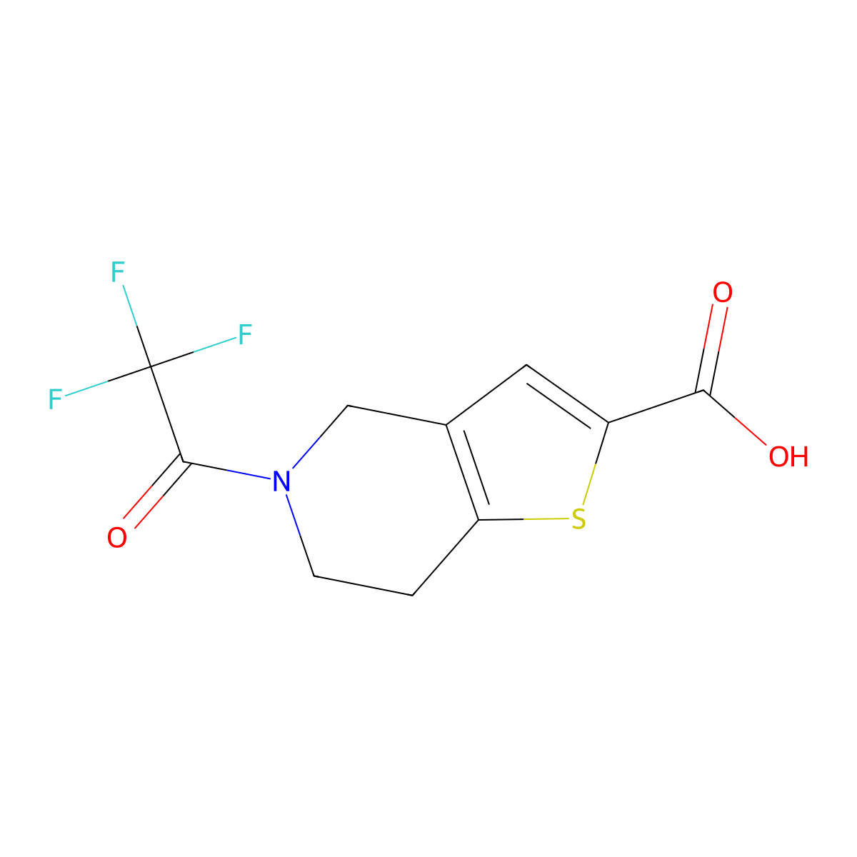 5-(trifluoroacetyl)-4H,5H,6H,7H-thieno[3,2-c]pyridine-2-carboxylic acid molecular structure, CAS 1464912-79-5