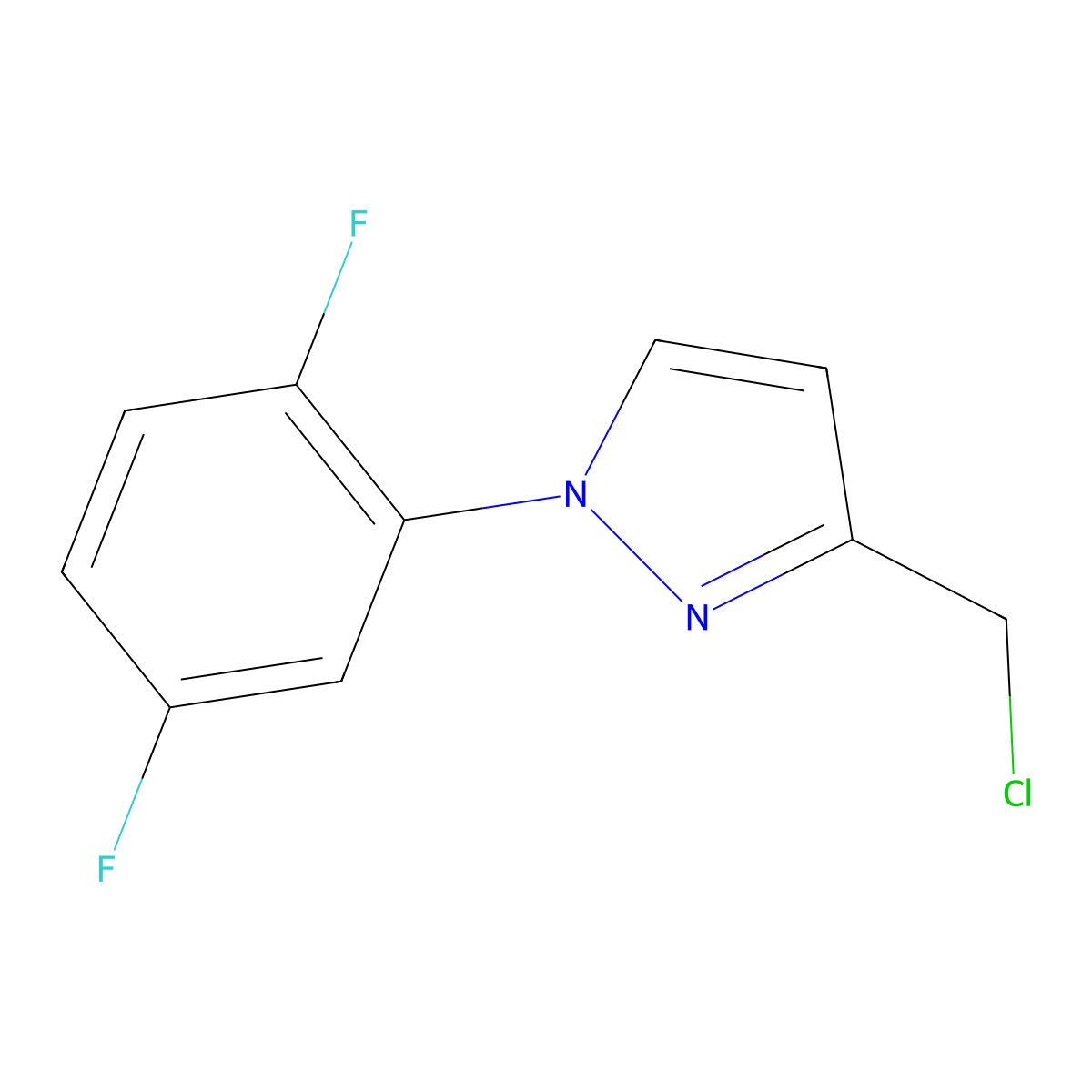 3-(Chloromethyl)-1-(2,5-difluorophenyl)-1H-pyrazole molecular structure, CAS 1464913-79-8