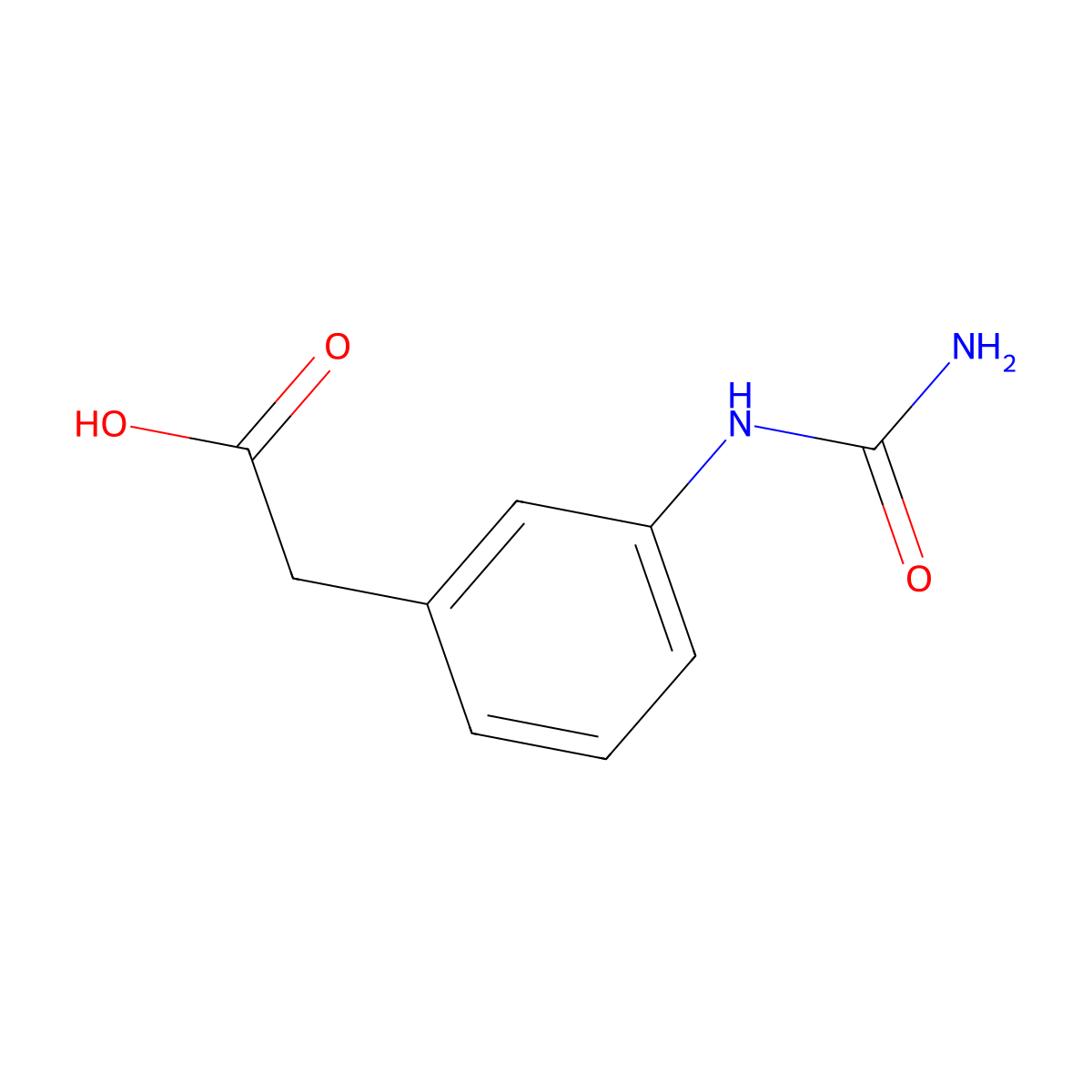 2-[3-(Carbamoylamino)phenyl]aceticacid molecular structure, CAS 1464913-88-9