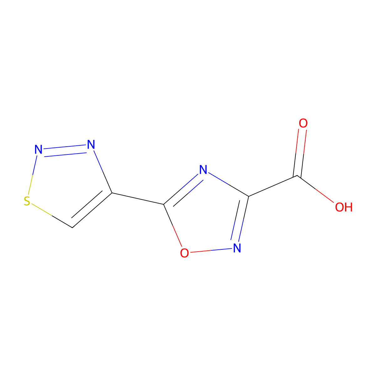 5-(1,2,3-Thiadiazol-4-yl)-1,2,4-oxadiazole-3-carboxylic acid molecular structure, CAS 1464914-63-3