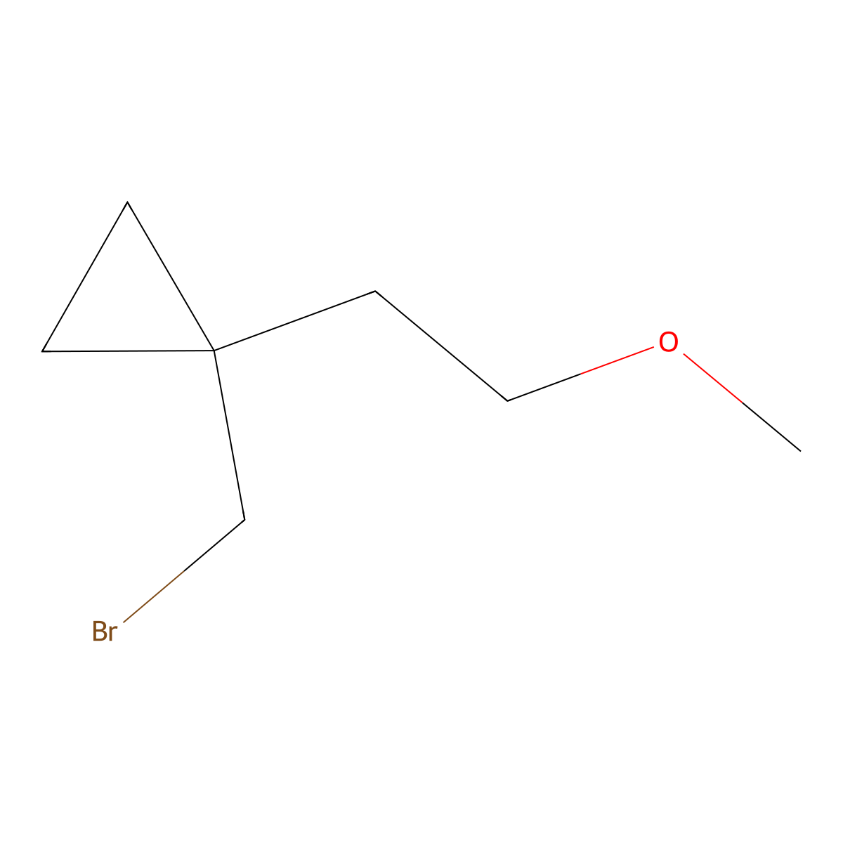 1-(Bromomethyl)-1-(2-methoxyethyl)cyclopropane molecular structure, CAS 1464915-77-2