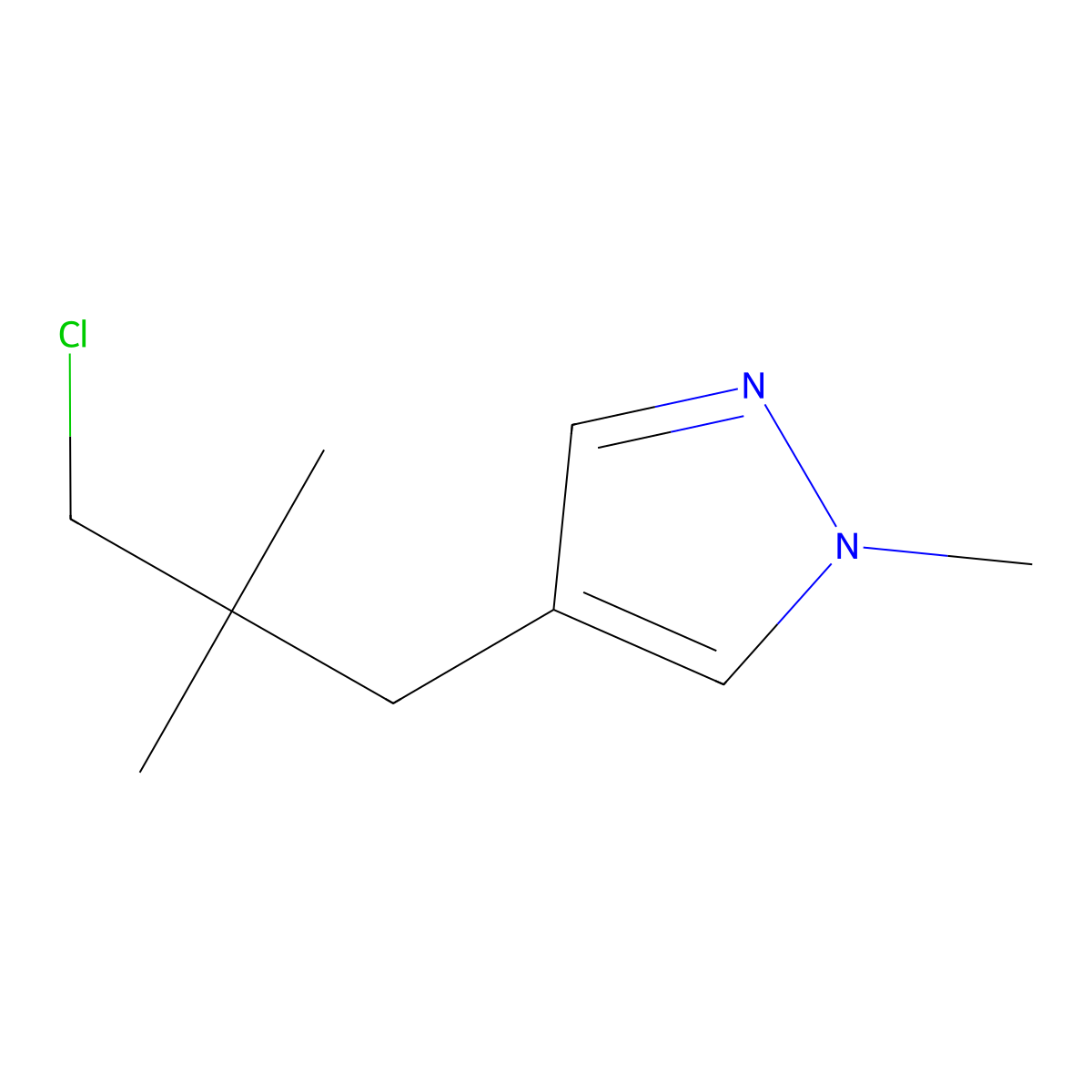 4-(3-chloro-2,2-dimethylpropyl)-1-methyl-1H-pyrazole molecular structure, CAS 1464919-47-8