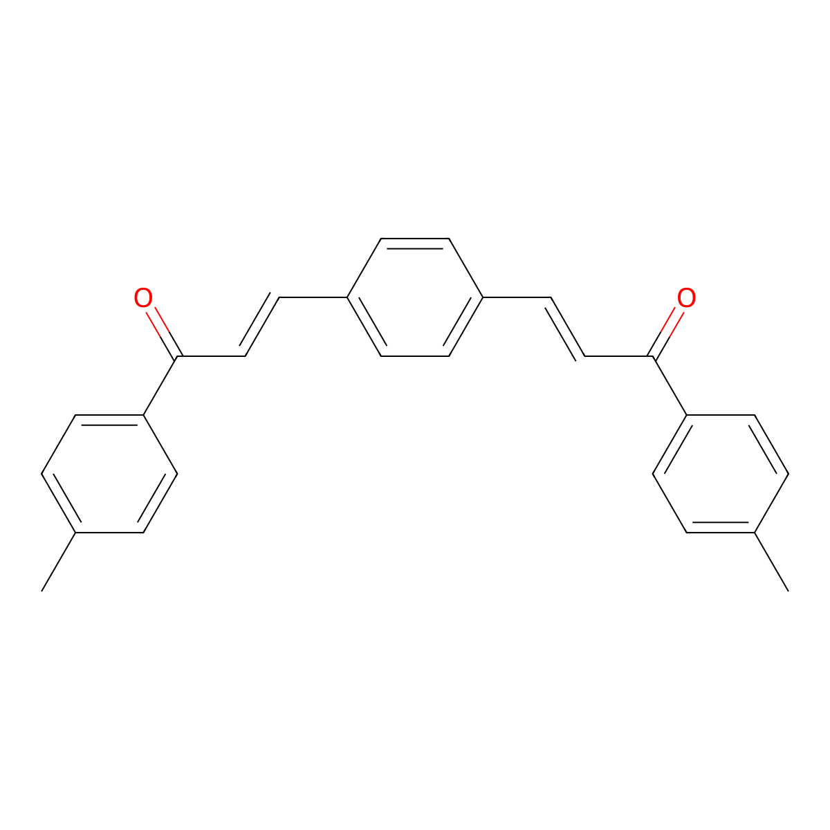 (2E)-1-(4-Methylphenyl)-3-{4-[(1E)-3-(4-methylphenyl)-3-oxoprop-1-en-1-yl]phenyl}prop-2-en-1-one molecular structure, CAS 146492-34-4