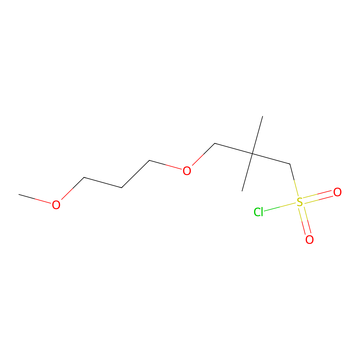 3-(3-Methoxypropoxy)-2,2-dimethylpropane-1-sulfonyl chloride molecular structure, CAS 1464924-63-7