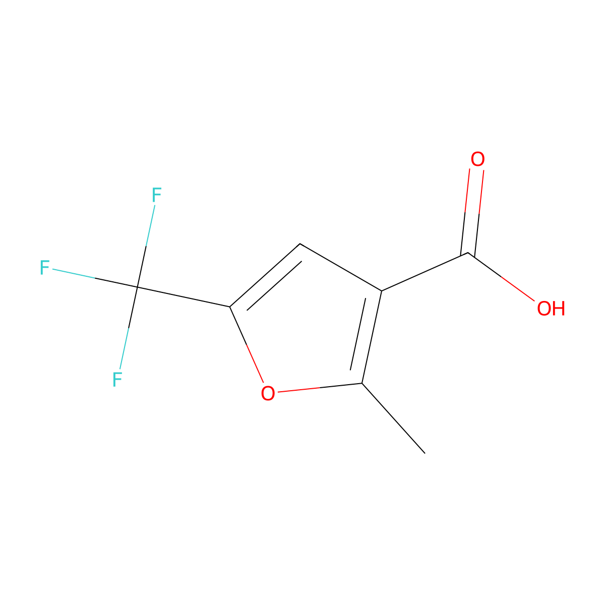 2-Methyl-5-(trifluoromethyl)furan-3-carboxylic acid molecular structure, CAS 1464926-20-2