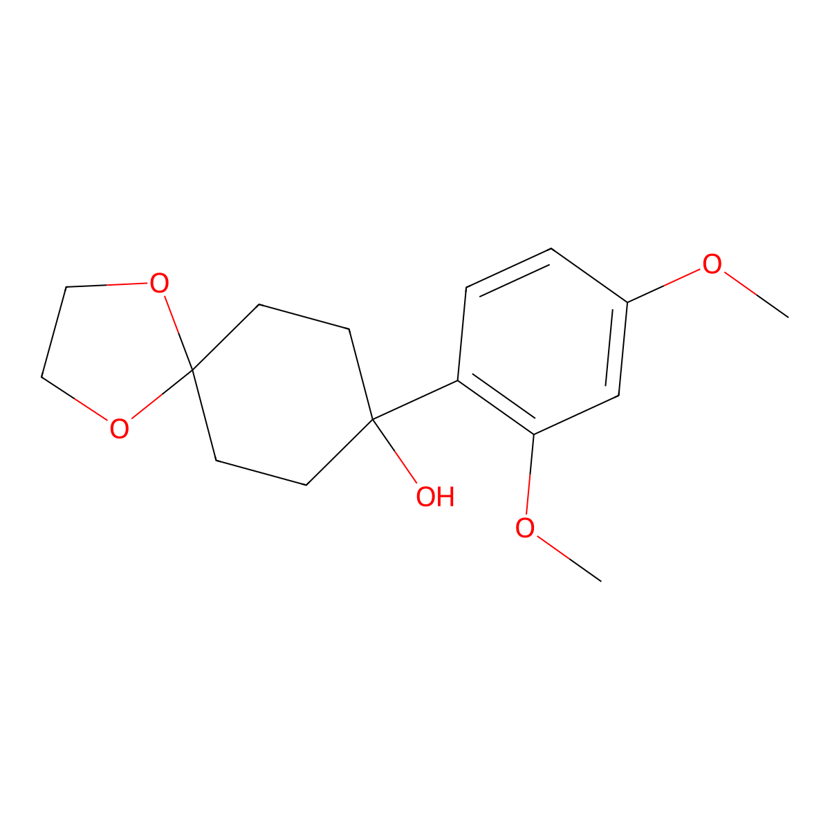 8-(2,4-Dimethoxyphenyl)-1,4-dioxaspiro[4.5]decan-8-ol molecular structure, CAS 1464928-51-5
