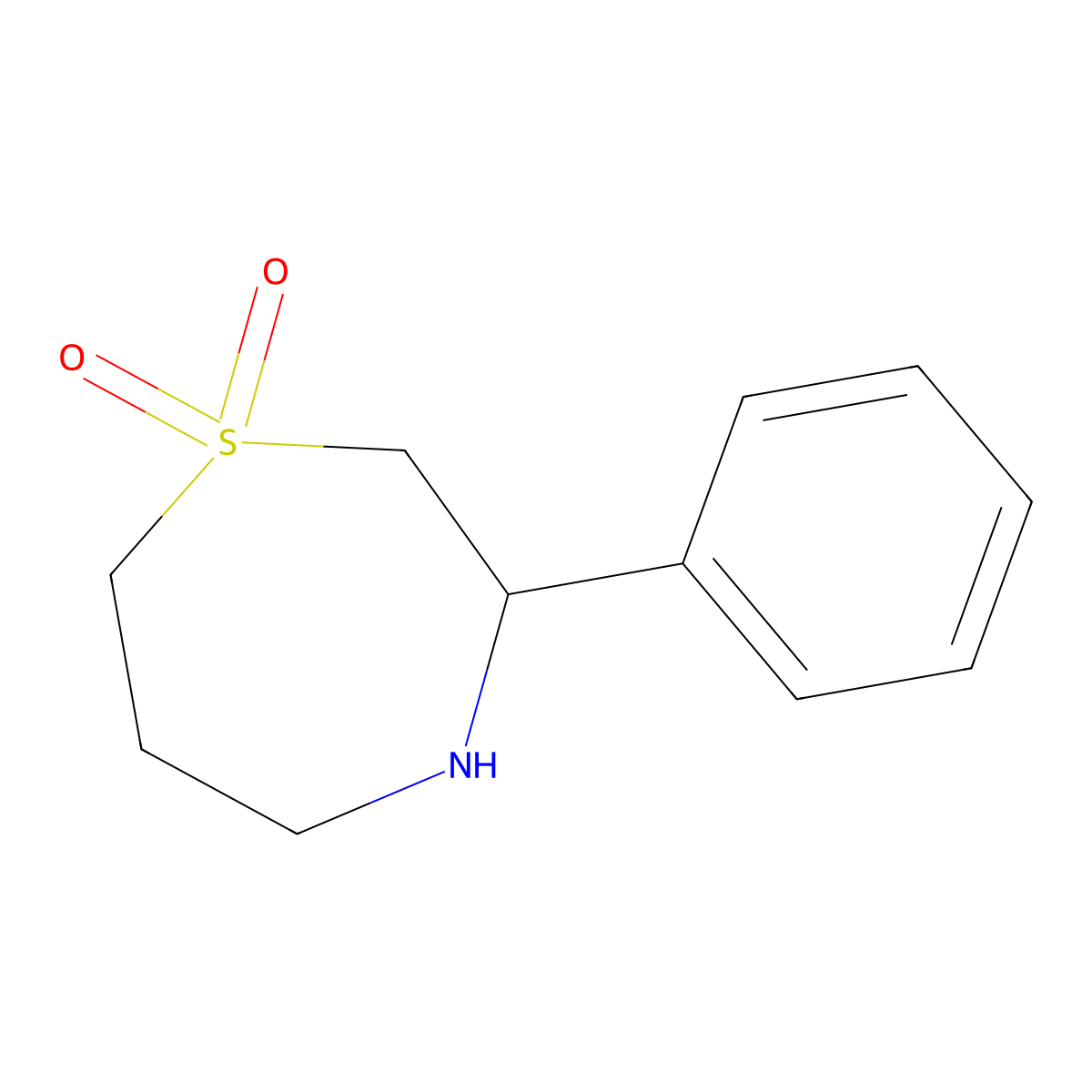 3-Phenyl-1lambda6,4-thiazepane-1,1-dione molecular structure, CAS 1464930-96-8