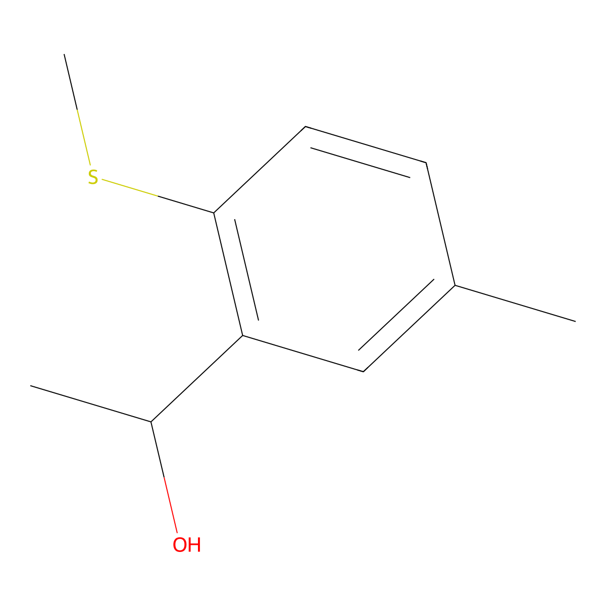 1-(5-Methyl-2-(methylthio)phenyl)ethan-1-ol molecular structure, CAS 1464937-10-7