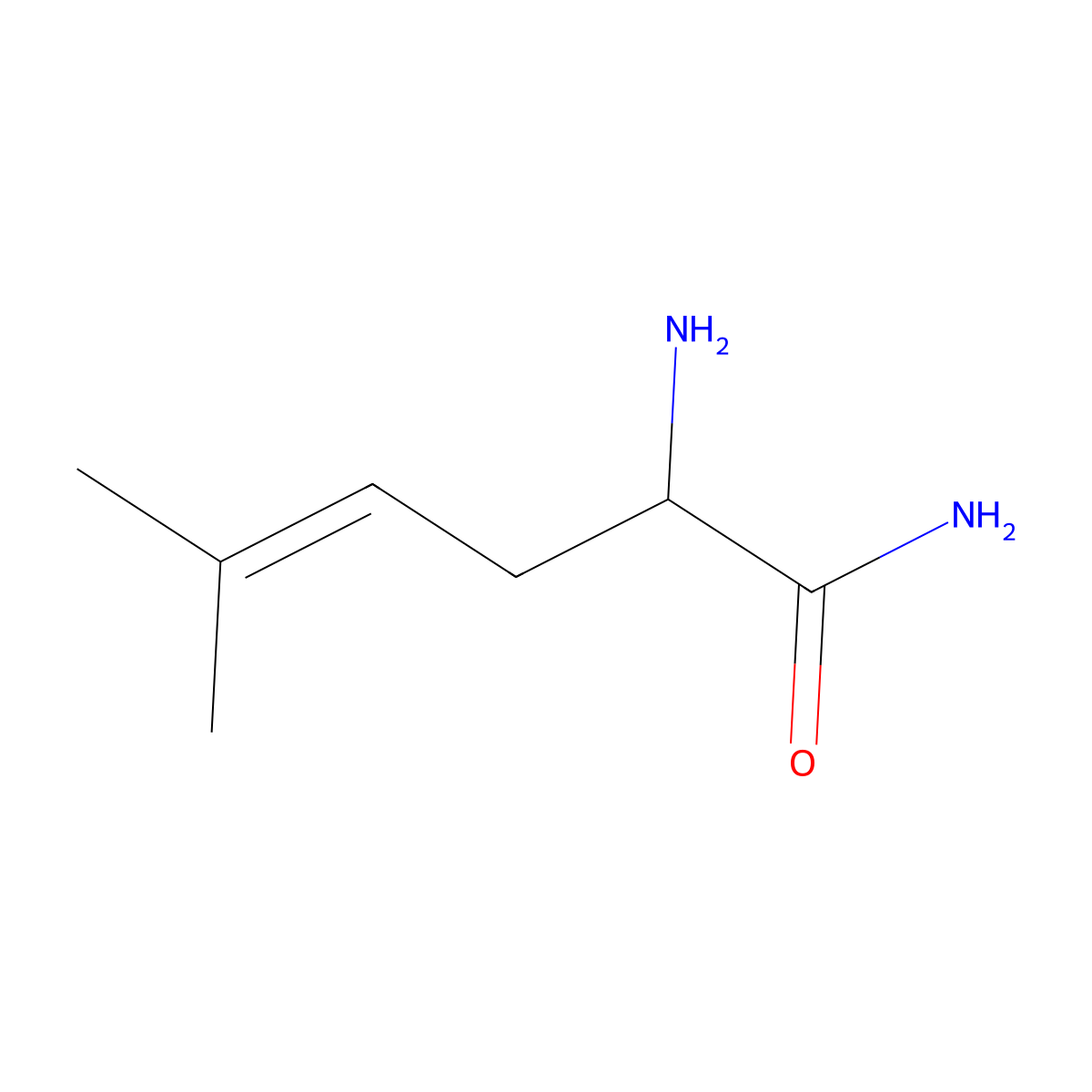 2-Amino-5-methylhex-4-enamide molecular structure, CAS 1464939-85-2