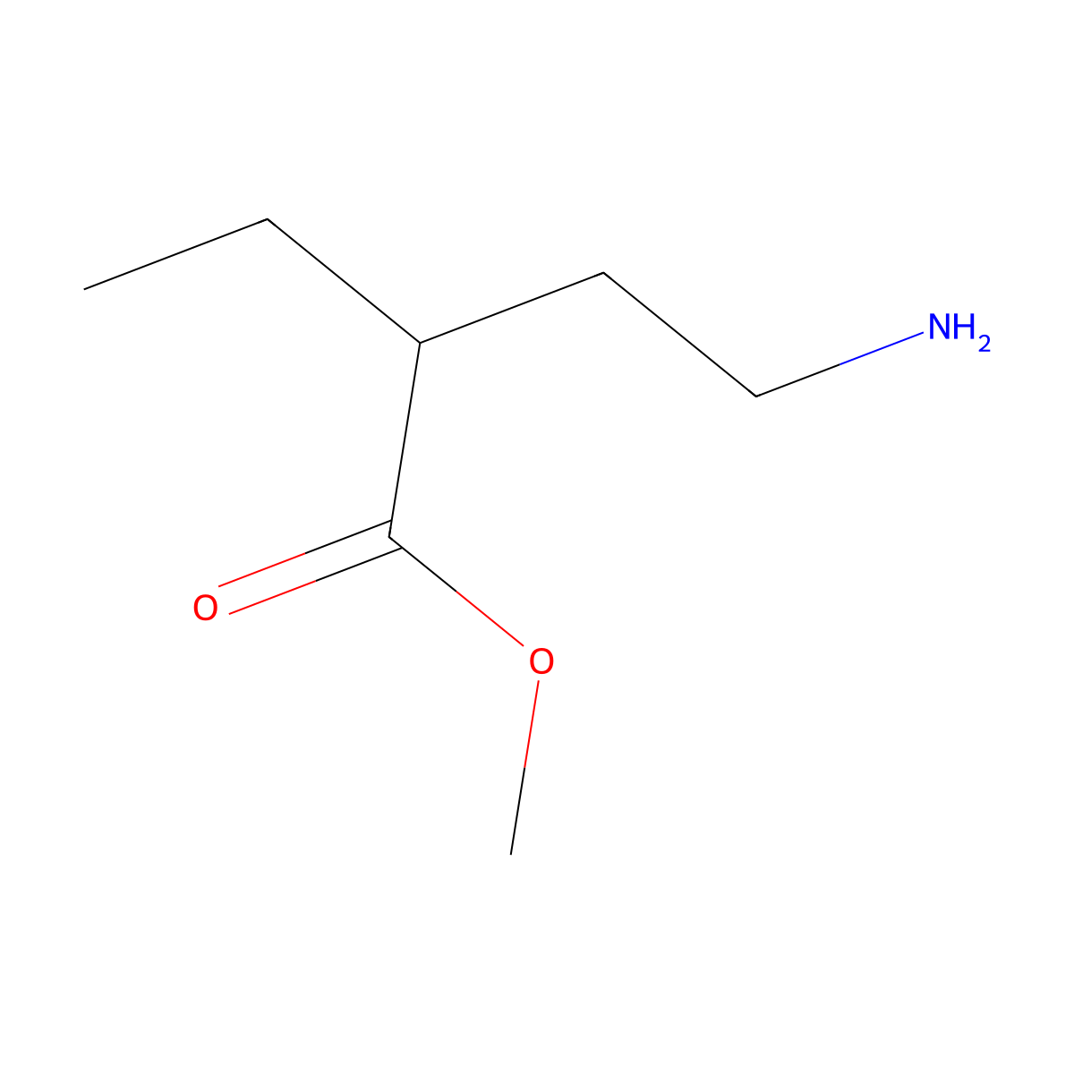 Methyl 4-amino-2-ethylbutanoate molecular structure, CAS 1464945-51-4