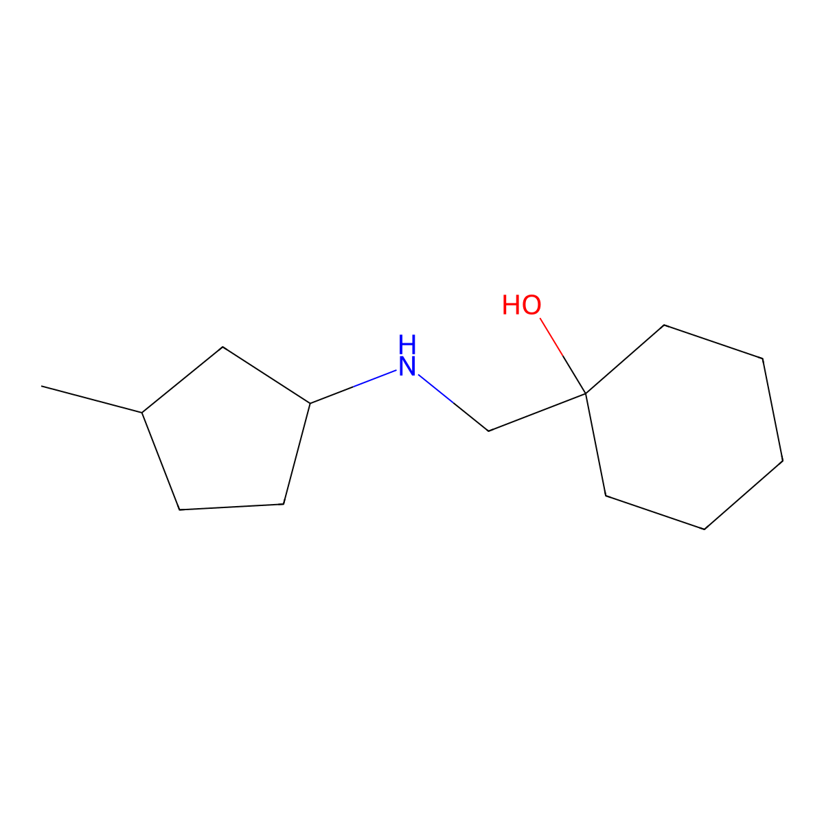 1-{[(3-Methylcyclopentyl)amino]methyl}cyclohexan-1-ol molecular structure, CAS 1464946-44-8