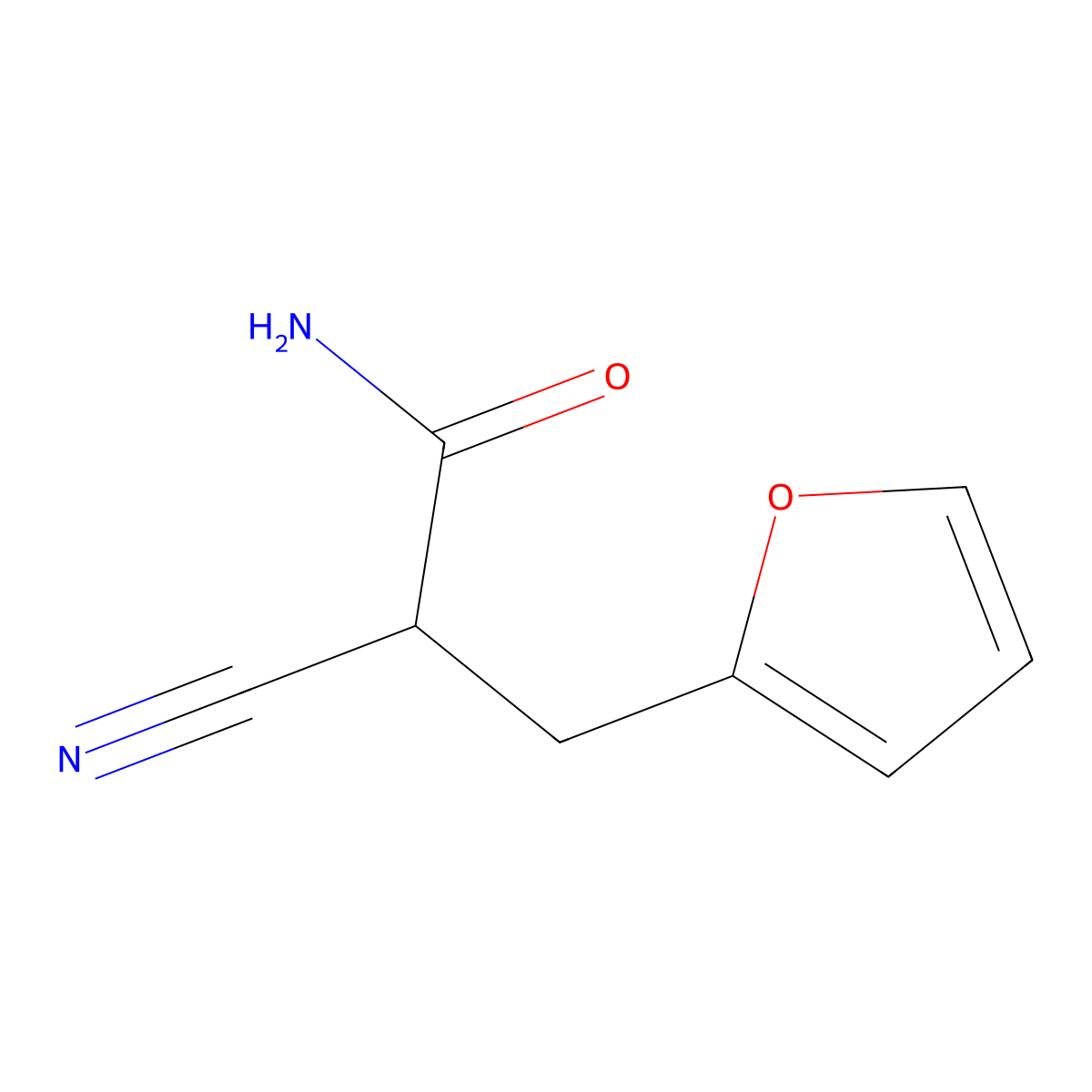 Furfurylcyano acetamide molecular structure, CAS 146495-12-7