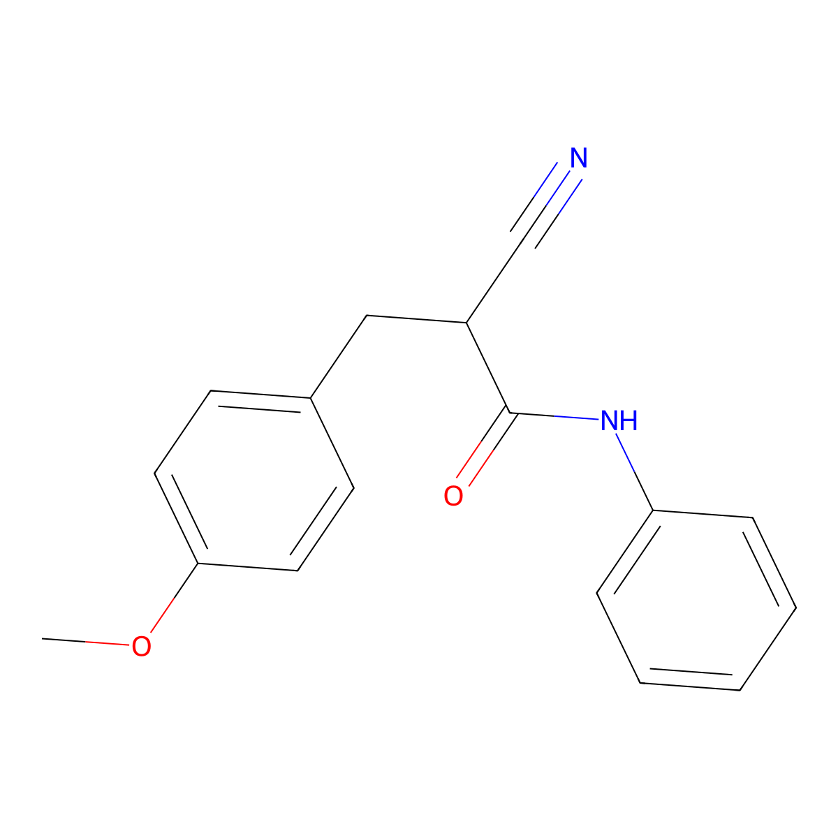 2-cyano-3-(4-methoxyphenyl)-N-phenylpropanamide molecular structure, CAS 146495-19-4