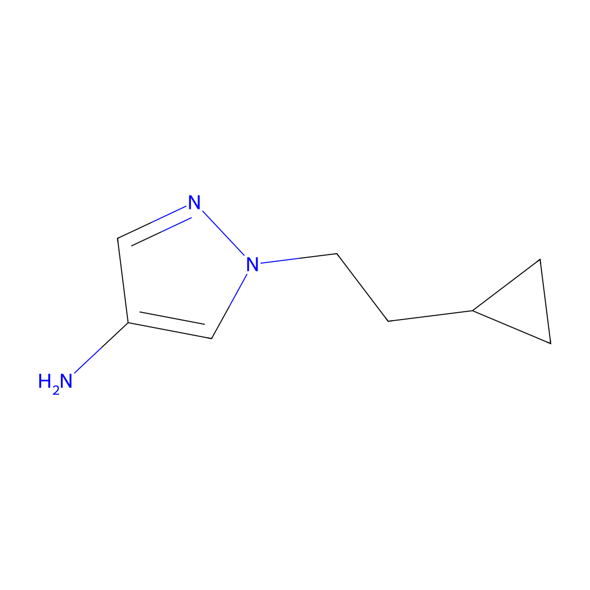 1-(2-cyclopropylethyl)-1H-pyrazol-4-amine molecular structure, CAS 1464950-53-5