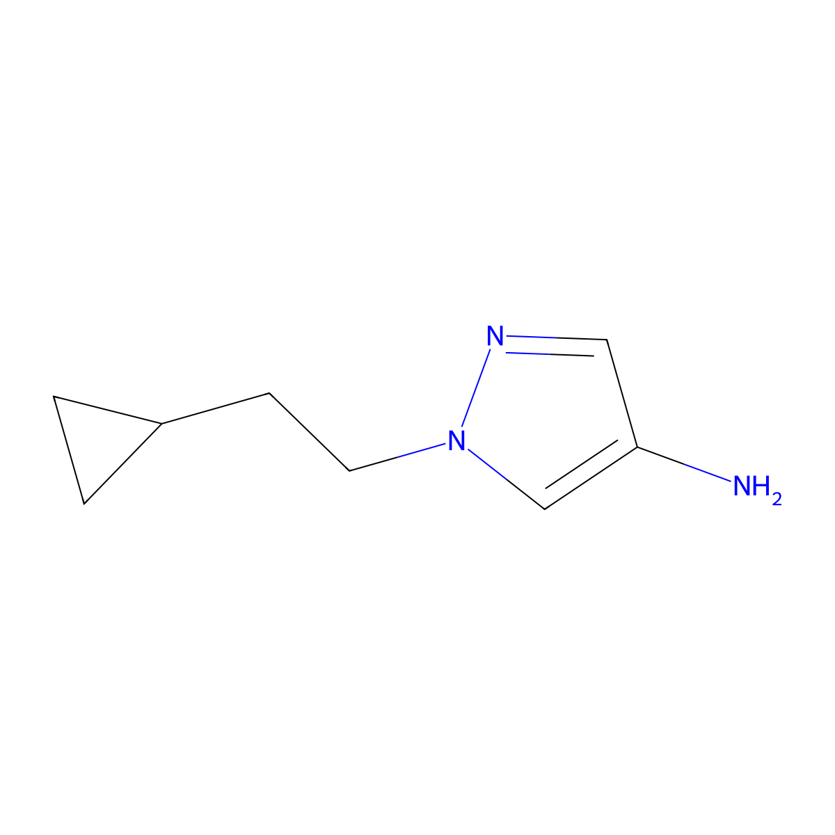 1-(2-cyclopropylethyl)-1H-pyrazol-4-amine molecular structure, CAS 1464950-53-5