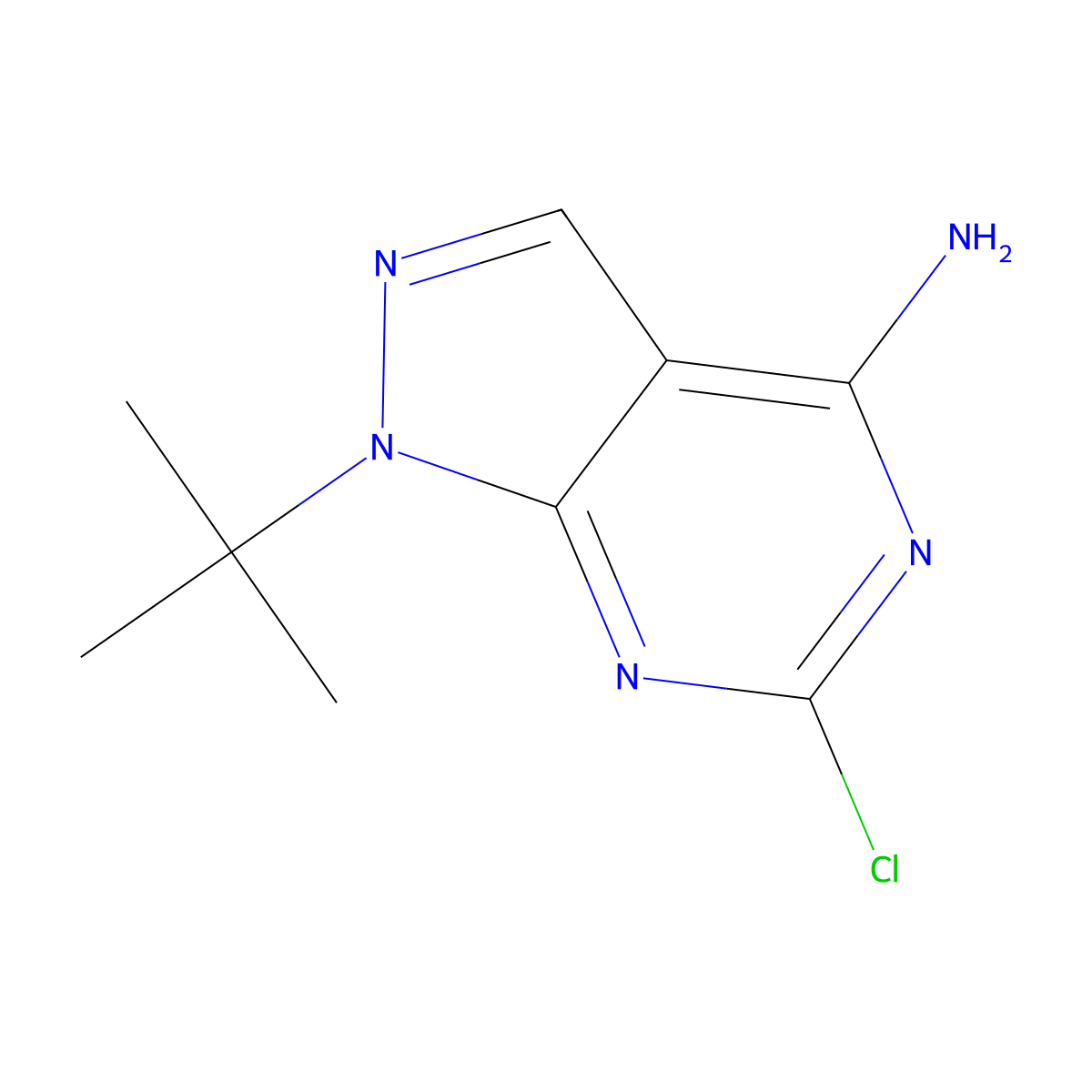 1-tert-butyl-6-chloro-1H-pyrazolo[3,4-d]pyrimidin-4-amine molecular structure, CAS 1464973-29-2