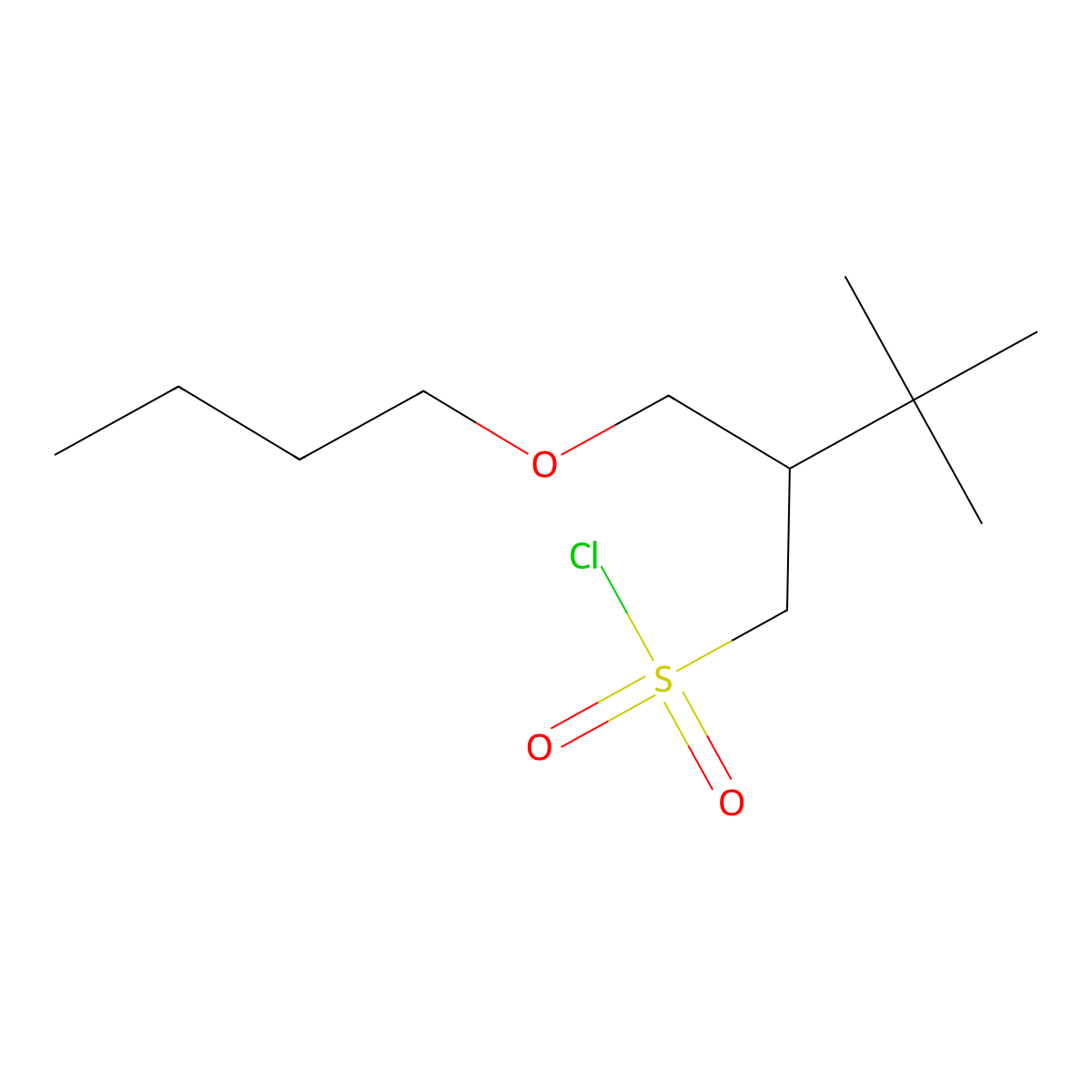 2-(Butoxymethyl)-3,3-dimethylbutane-1-sulfonyl chloride molecular structure, CAS 1464982-59-9