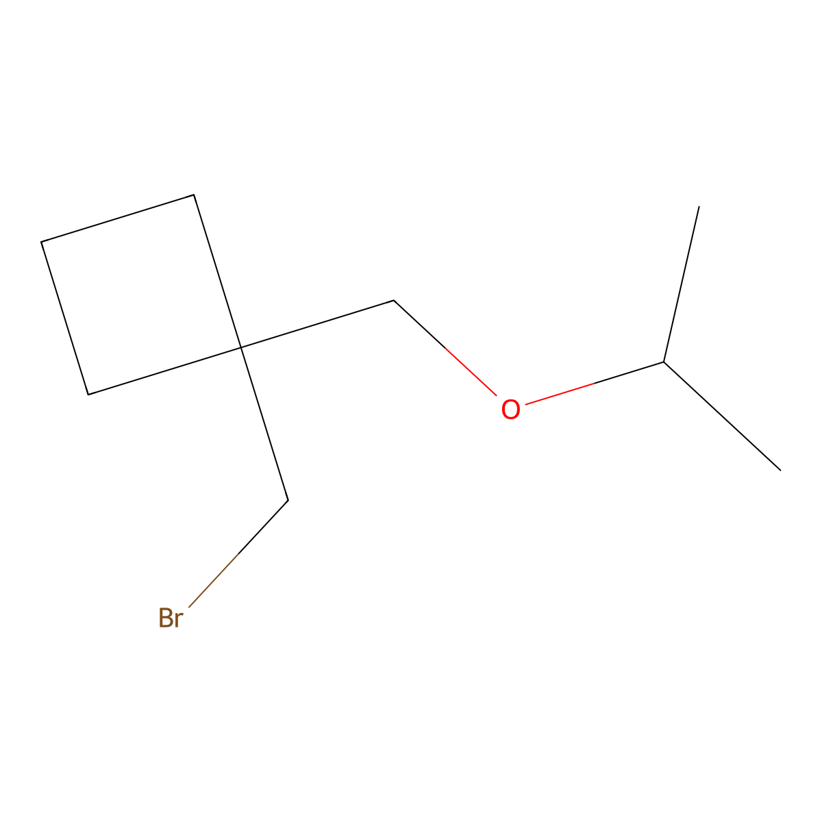 1-(Bromomethyl)-1-[(propan-2-yloxy)methyl]cyclobutane molecular structure, CAS 1464983-52-5