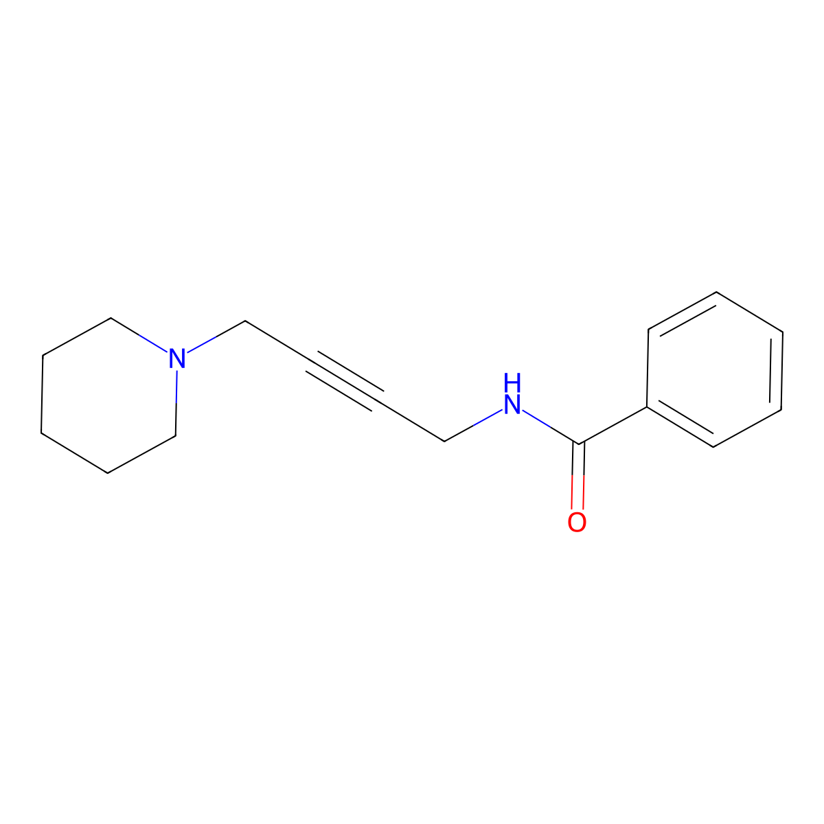 Benzamide, N-(4-piperidino-2-butynyl)- molecular structure, CAS 1465-01-6