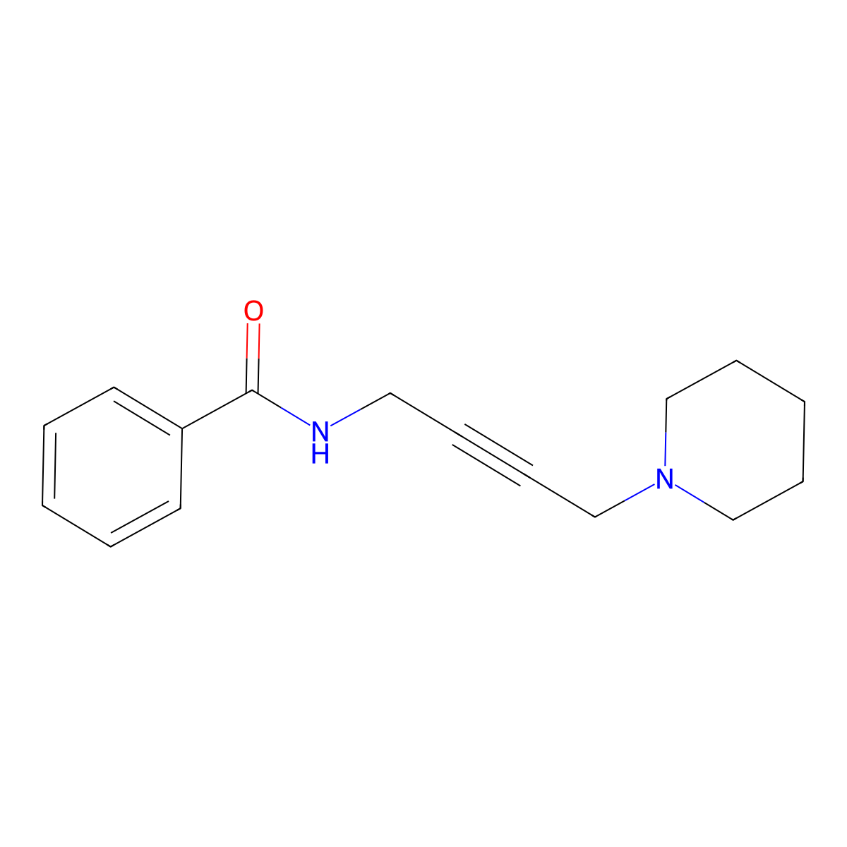 Benzamide, N-(4-piperidino-2-butynyl)- molecular structure, CAS 1465-01-6