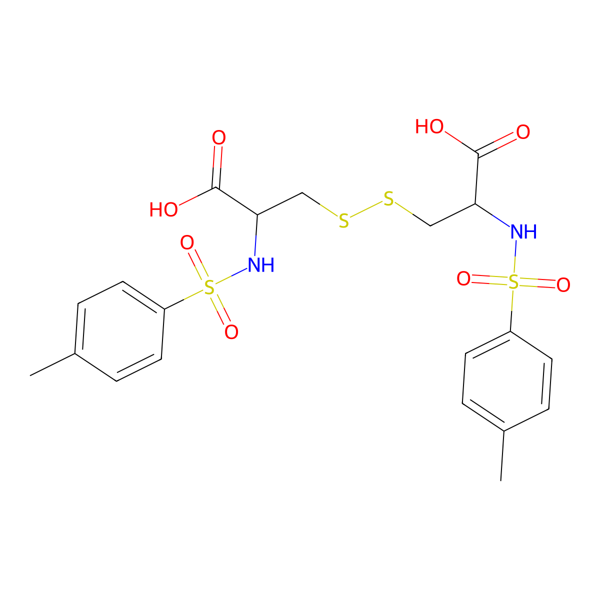 N,N'-bis[(4-methylphenyl)sulfonyl]cystine molecular structure, CAS 1465-10-7
