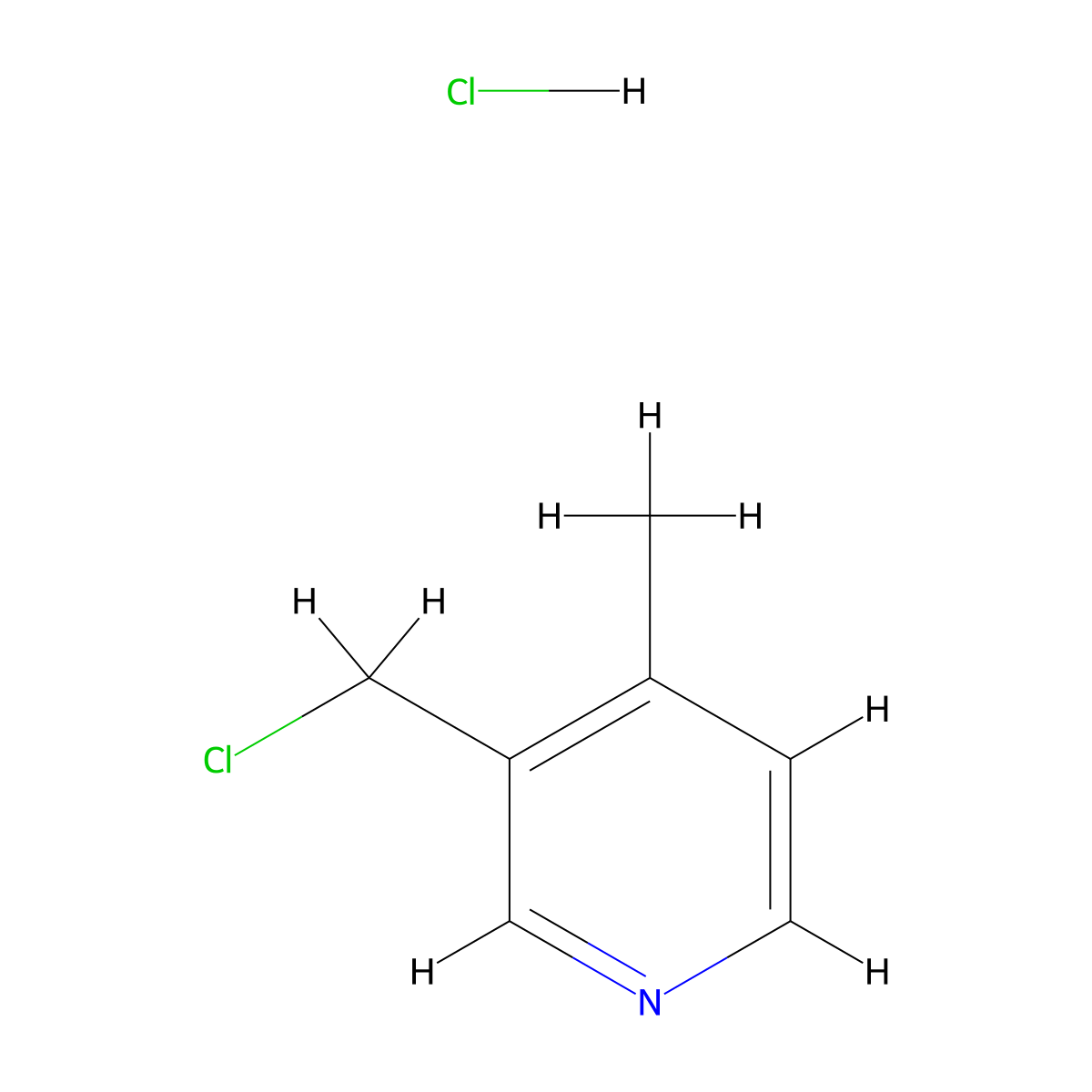 3-(Chloromethyl)-4-methylpyridine hydrochloride molecular structure, CAS 1465-19-6