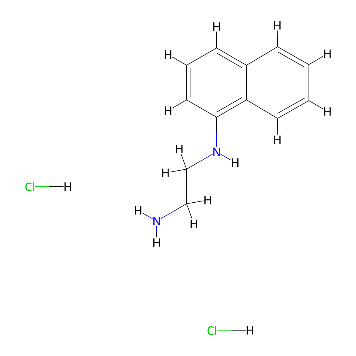 N-1-Naphthylethylenediamine dihydrochloride molecular structure, CAS 1465-25-4