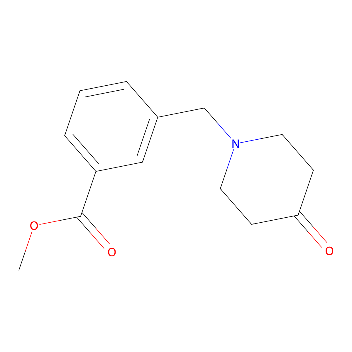 Methyl 3-[(4-oxopiperidin-1-yl)methyl]benZoate molecular structure, CAS 1465007-77-5
